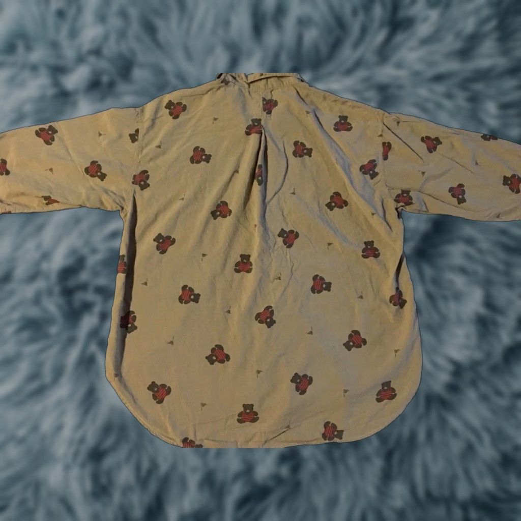 Vtg 80s Teddy Bear All Over Print Shirt S Mens Button-Up Beige 90s Art Grunge Casual Cowboy World USA 80s 90s Teddy Bear