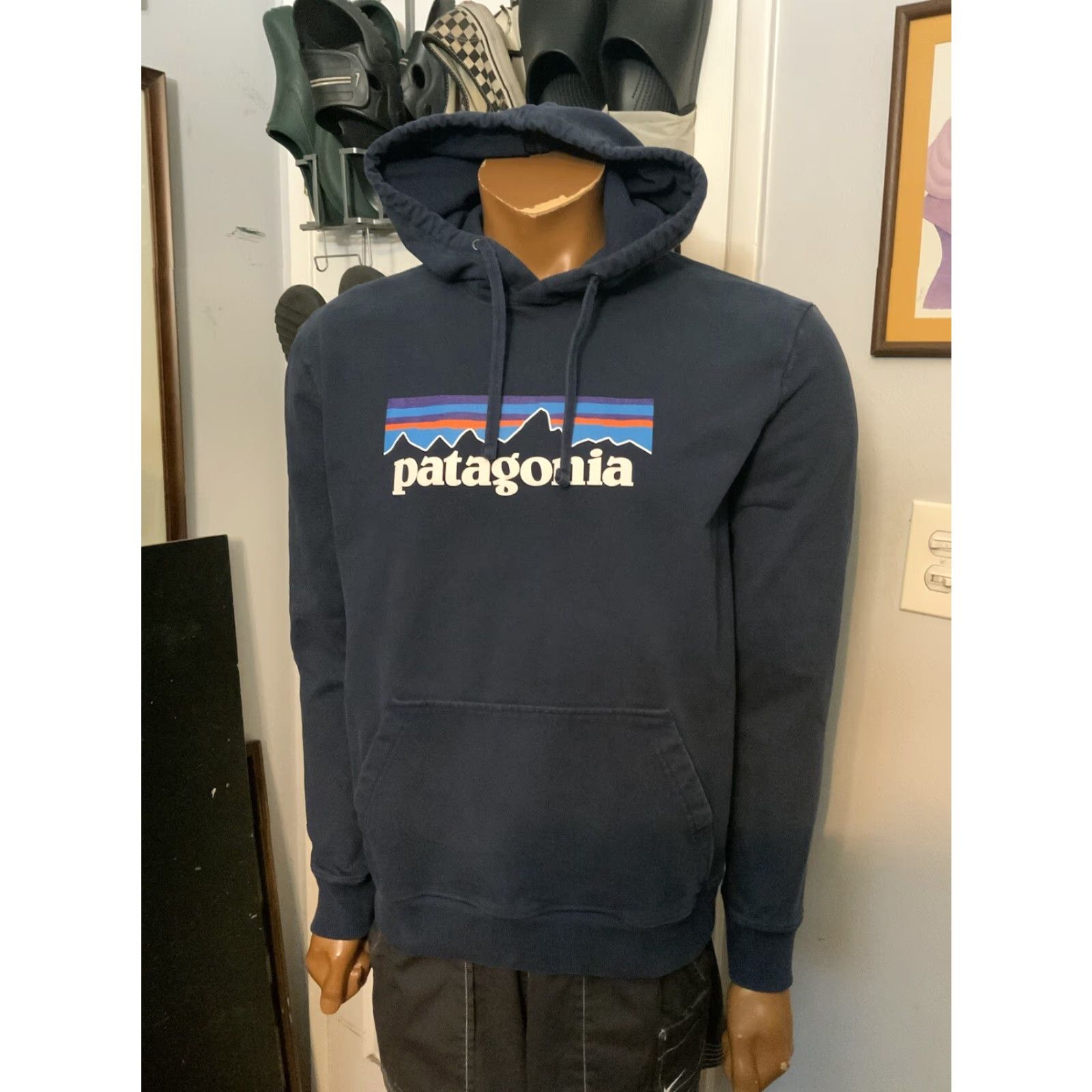 Patagonia Patagonia Hoodie P-6 Mountain Range Uprisal Navy Blue Pullover Sz. M Mens Size US M / EU 48-50 / 2 - 6 Thumbnail