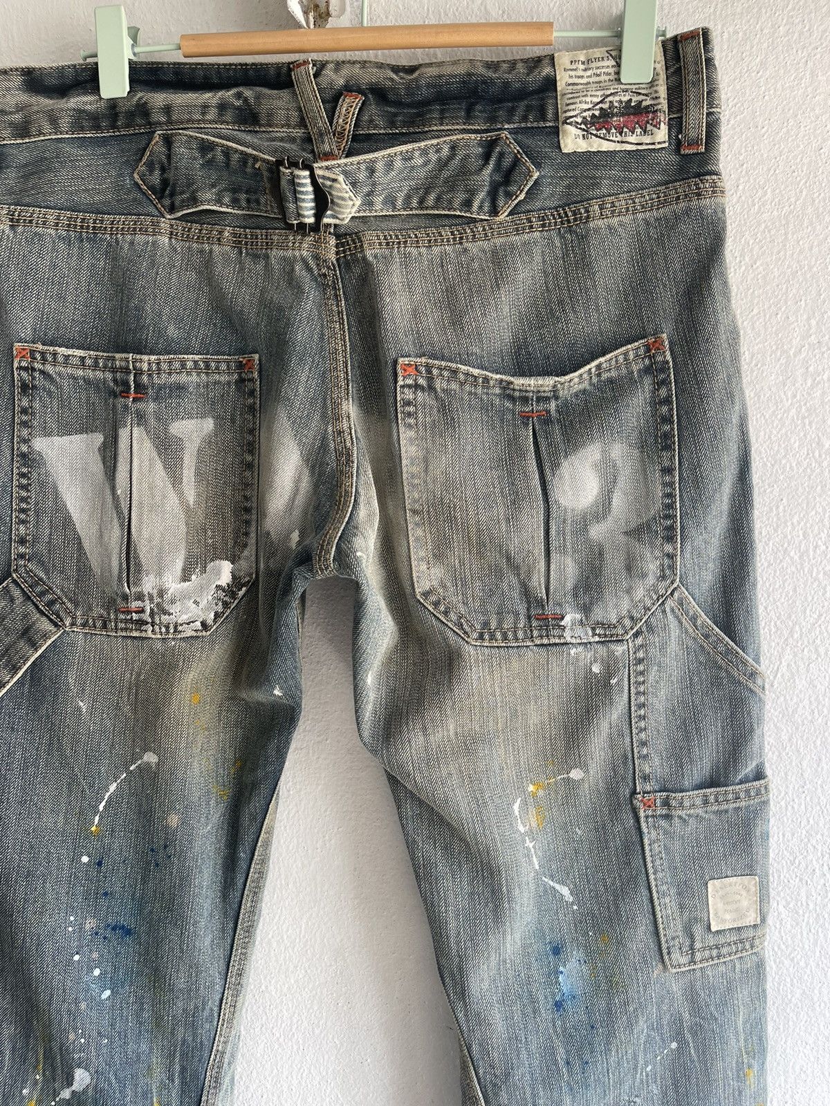 Japanese Brand × PPFM × Seditionaries Offer☄️PPFM carpenters paint splatter buckle back denim jeans Size US 32 / EU 48 - 11 Thumbnail