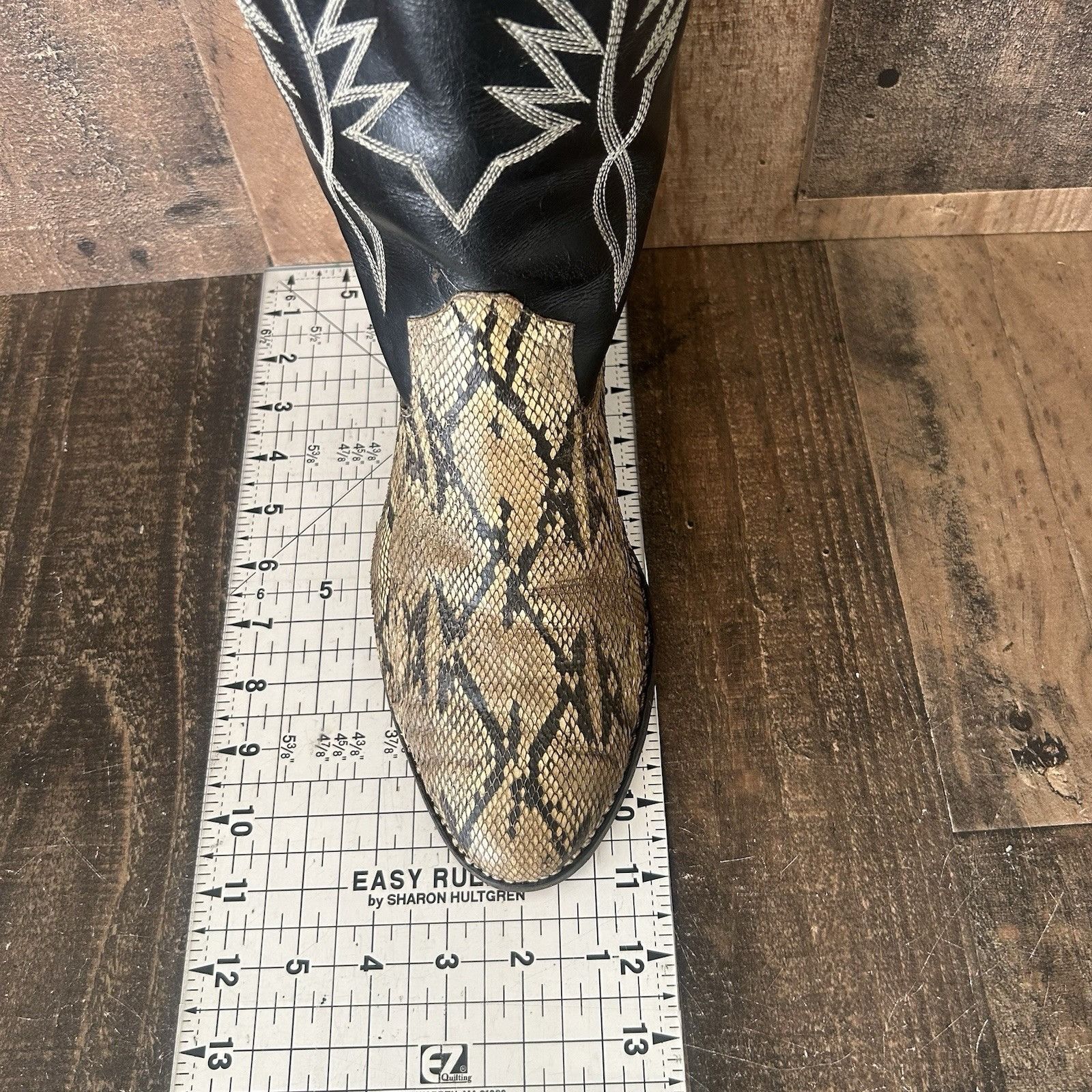 Vintage Custom Vtg Unbranded Snakeskin Cowboy Boots Mens 10 D Size US 10 / EU 43 - 6 Thumbnail