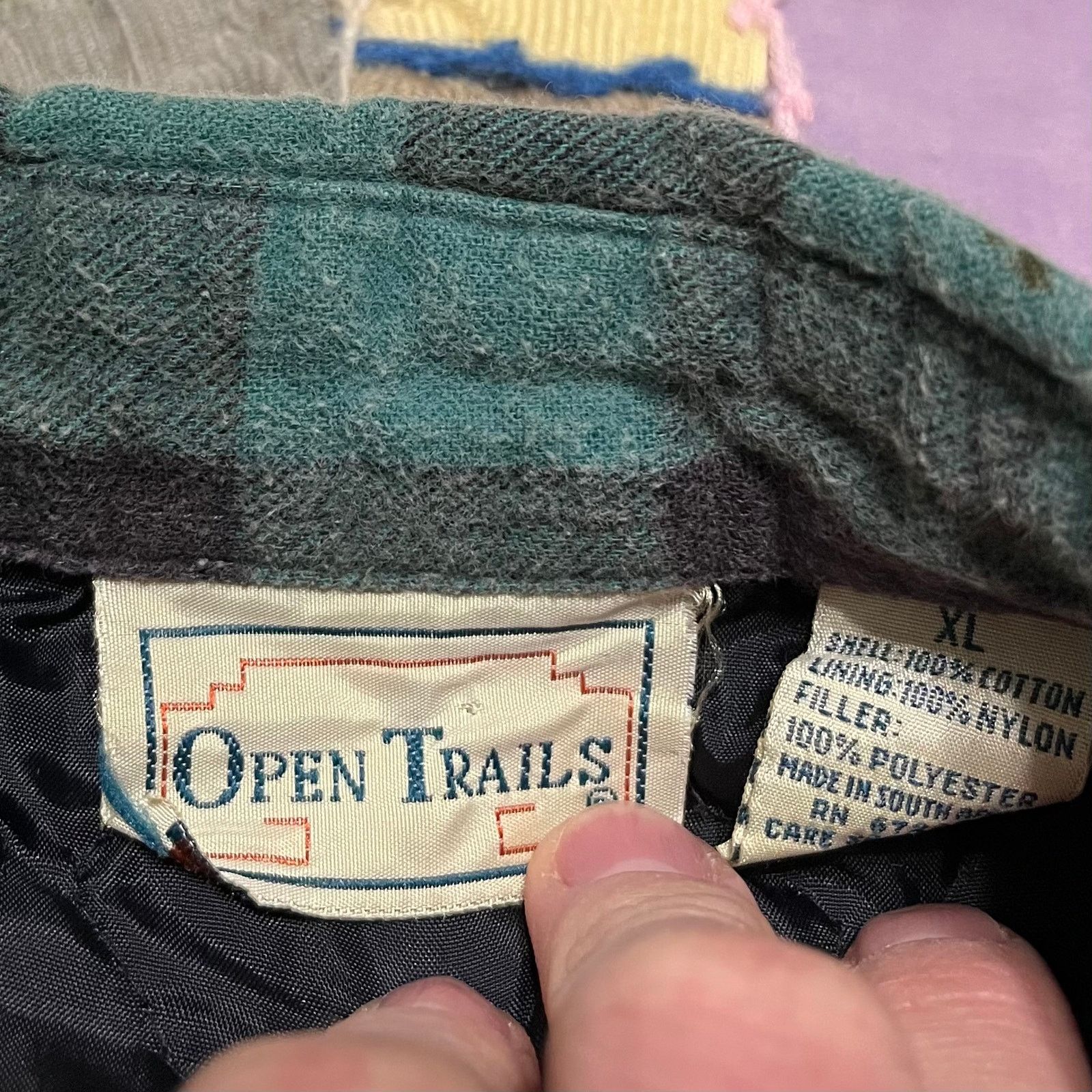 Other Vintage Open Trails Nylon Lined Turquoise Plaid Button Up XL Size US XL / EU 56 / 4 - 3 Thumbnail