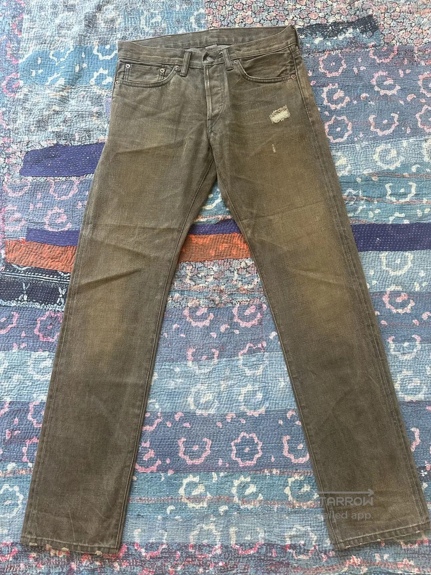 RRL Ralph Lauren distressed slim fit washed denim jeans. Size US 30 / EU 46 - 1 Thumbnail