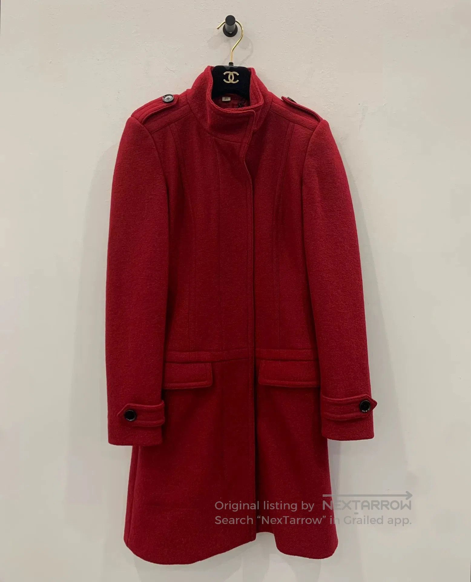 Burberry Red Women's Wool Coat.
