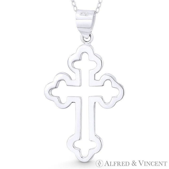Other Budded Cathedral Cross Pendant in .925 Sterling Silver Size ONE SIZE - 1 Preview