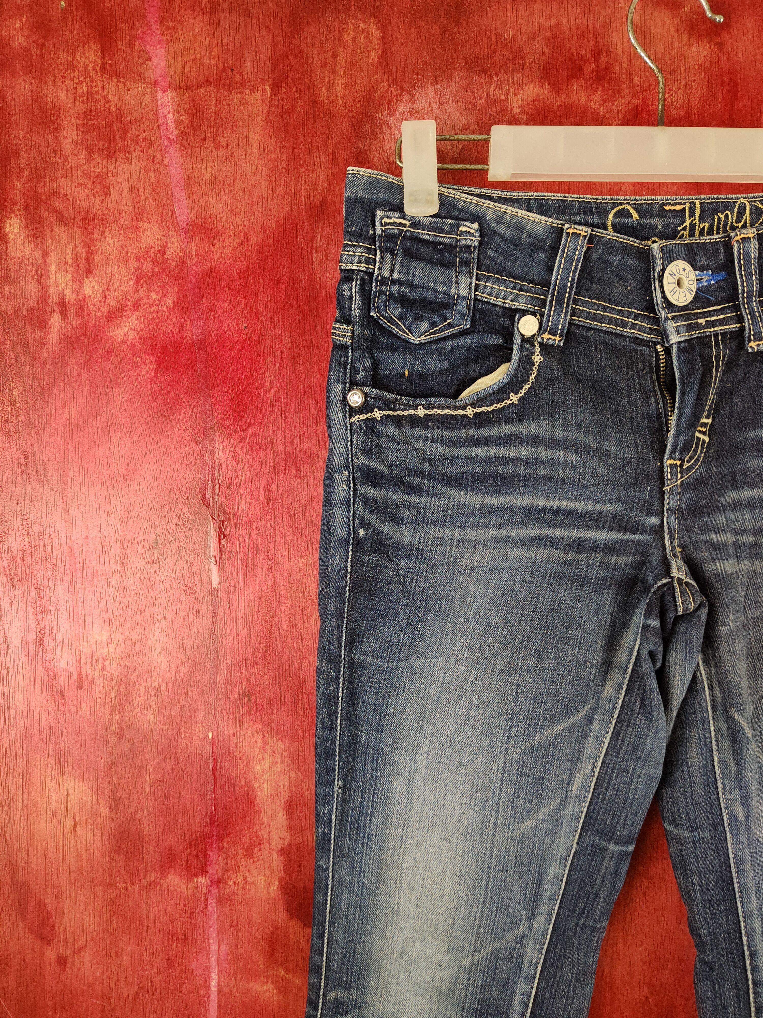 Japanese Brand Something Dark Blue Distressed Ripped Jeans #S2123 Size 28" / US 6 / IT 42 - 3 Thumbnail
