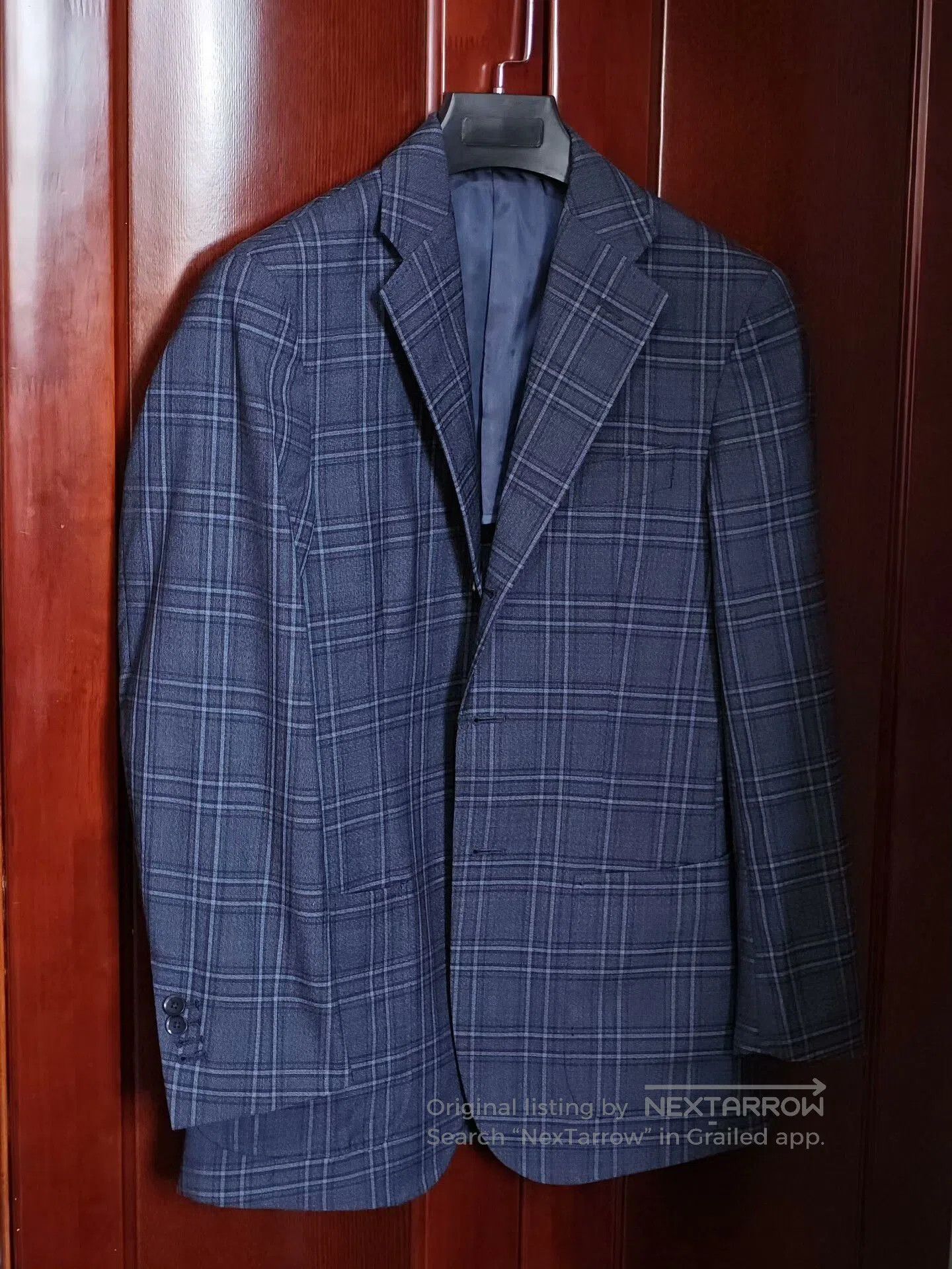 Japanese Brand Custom Blue Plaid Wool Suit Jacket. Size US S / EU 44-46 / 1 - 1 Thumbnail