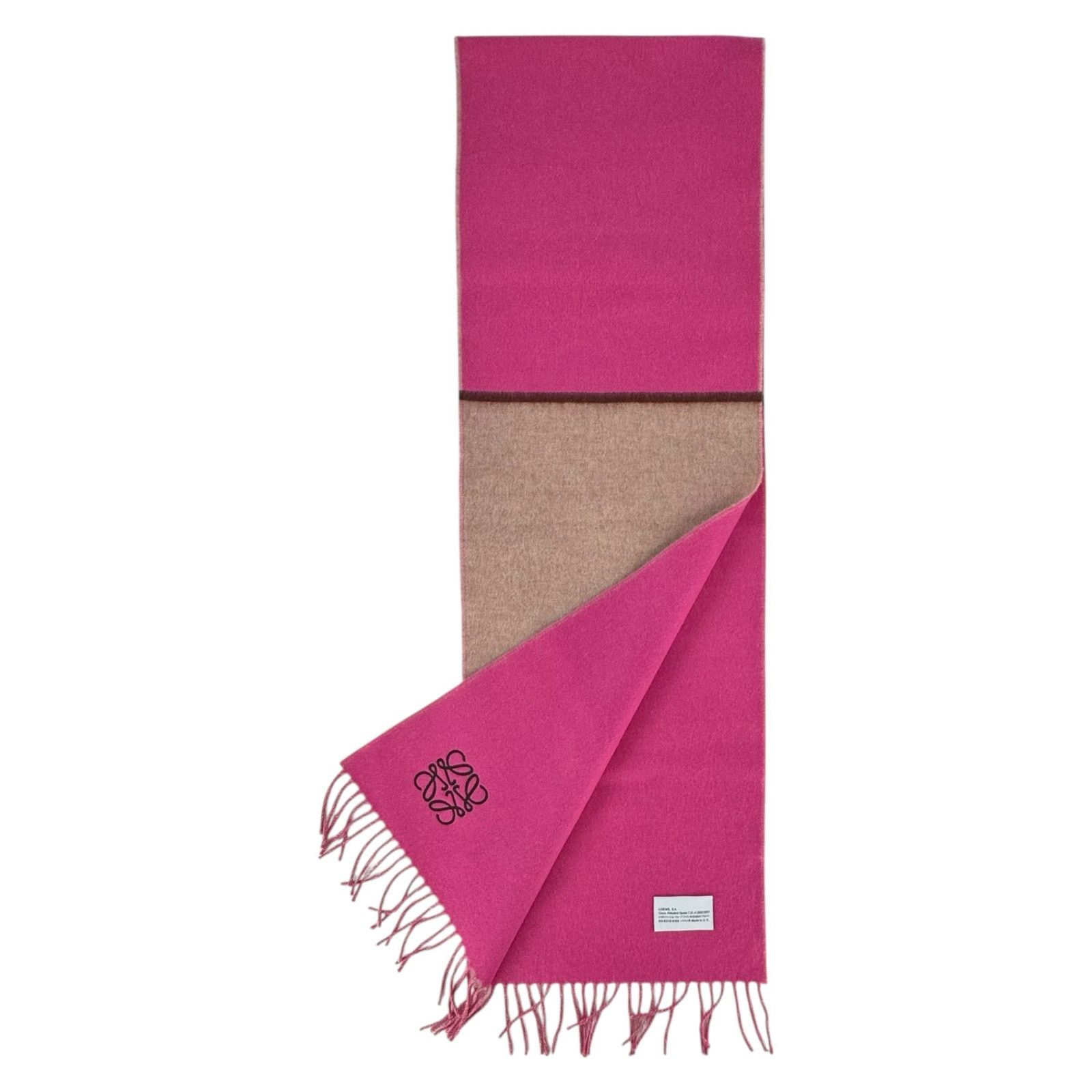 Loewe Loewe Pink Wool & Cashmere Scarf Size ONE SIZE - 2 Thumbnail