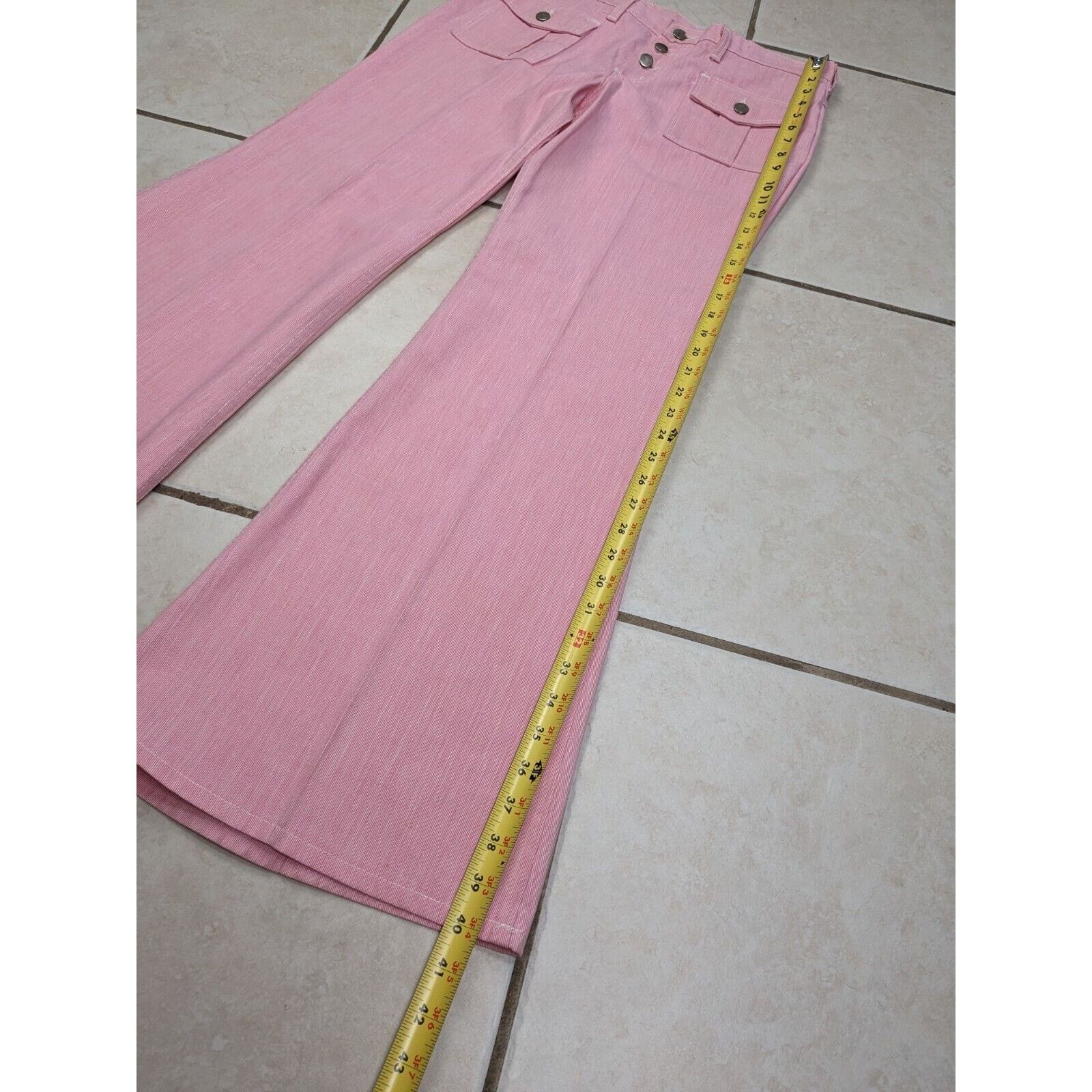 Wrangler Vtg 70s Wrangler Bell Bottom Flare Jeans Juniors 13 Pink USA Size 32" / US 10 / IT 46 - 12 Thumbnail