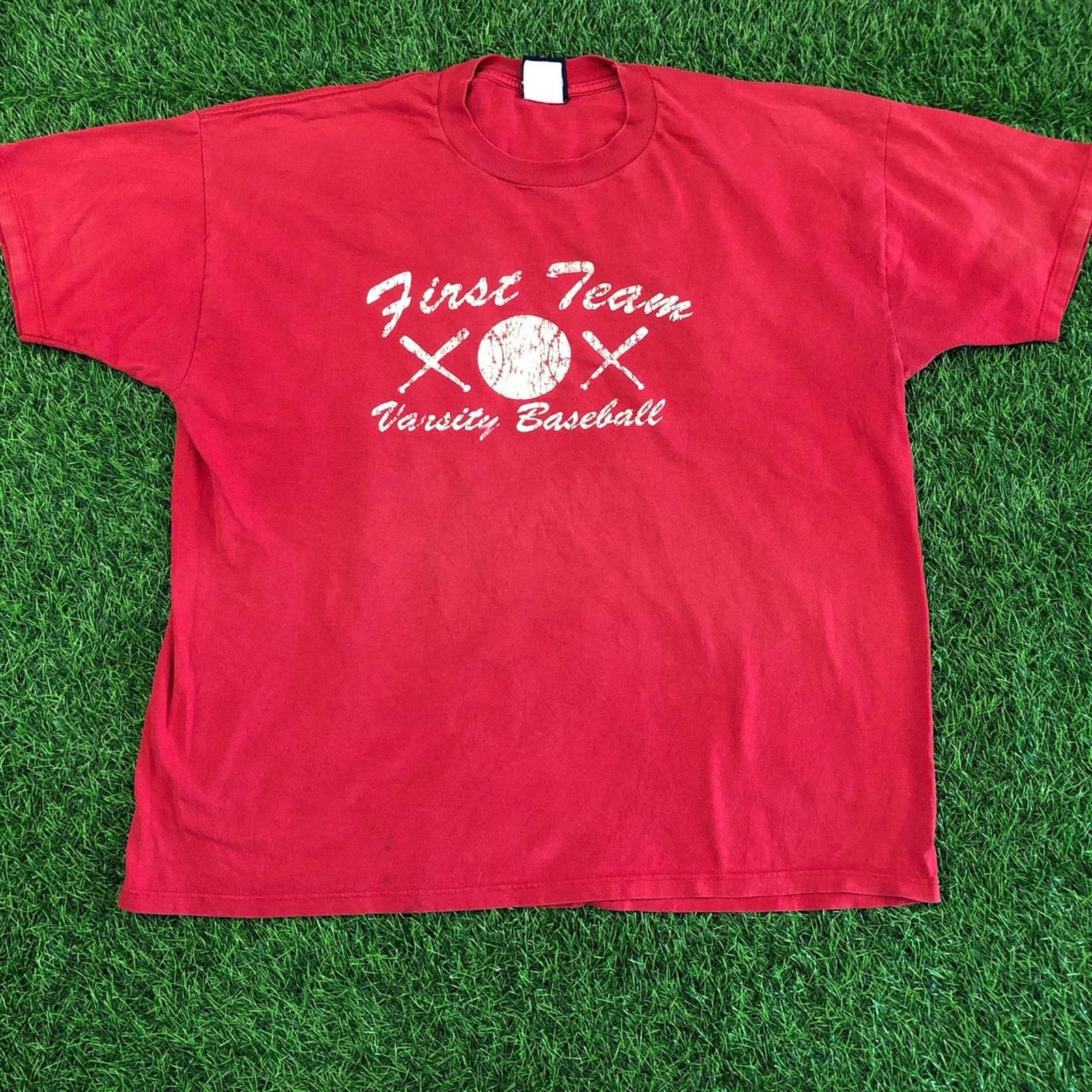 Other Men's Vintage Red ‘First Team Varsity Baseball’ Graphic Tee Size US XL / EU 56 / 4 - 1 Thumbnail