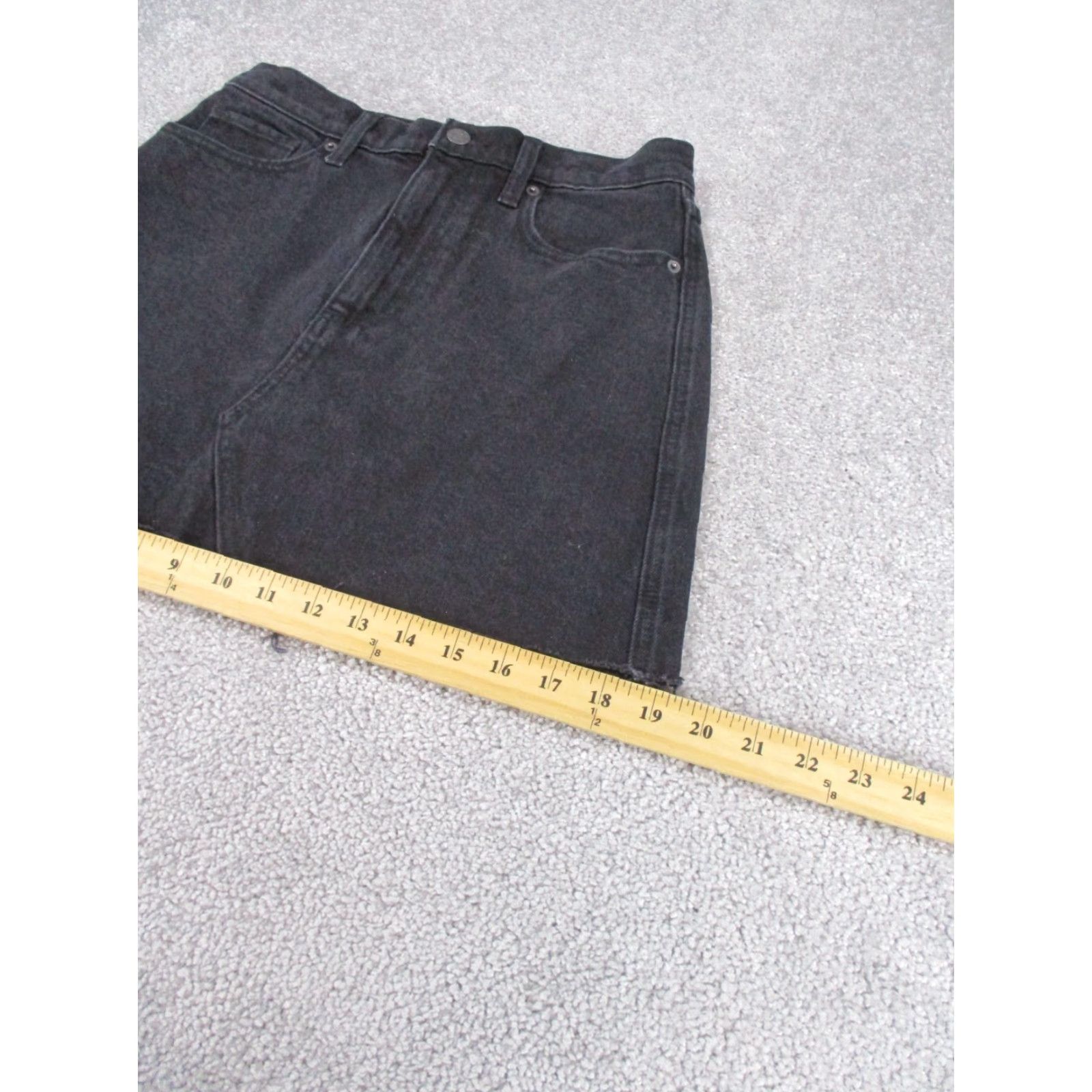 Abercrombie & Fitch Abercrombie & Fitch Skirt Womens 27 Black Denim High Rise A Line Mini Size 27" / US 4 / IT 40 - 4 Thumbnail