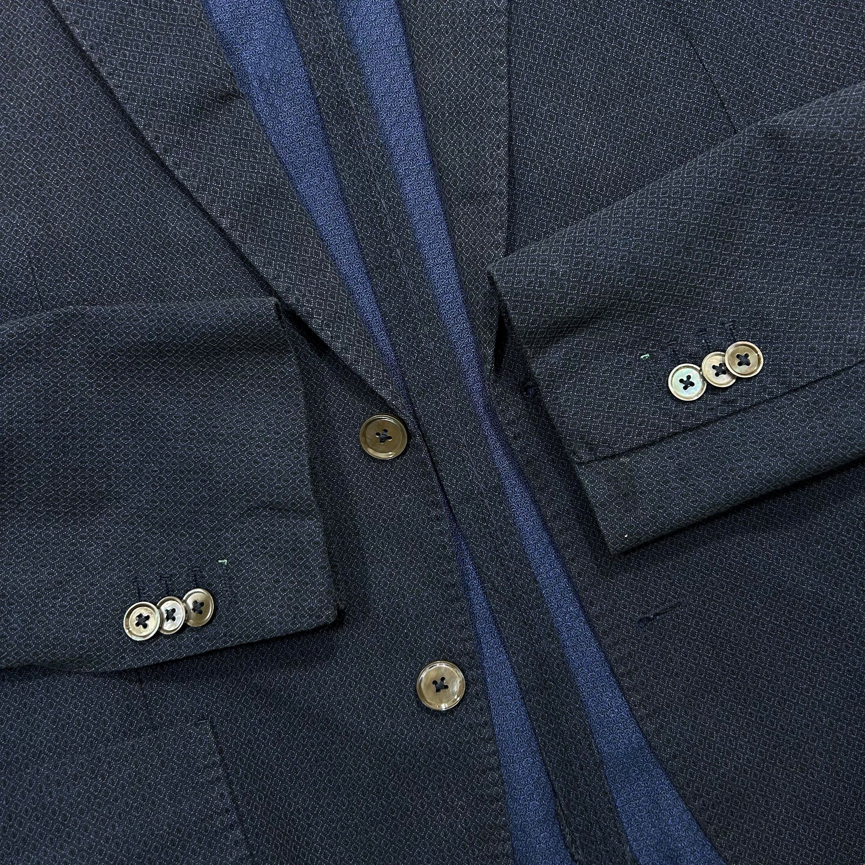 El Ganso El Ganso Cotton Linen Patterned Blue Sport Coat Blazer 48 Size US M / EU 48-50 / 2 - 5 Thumbnail