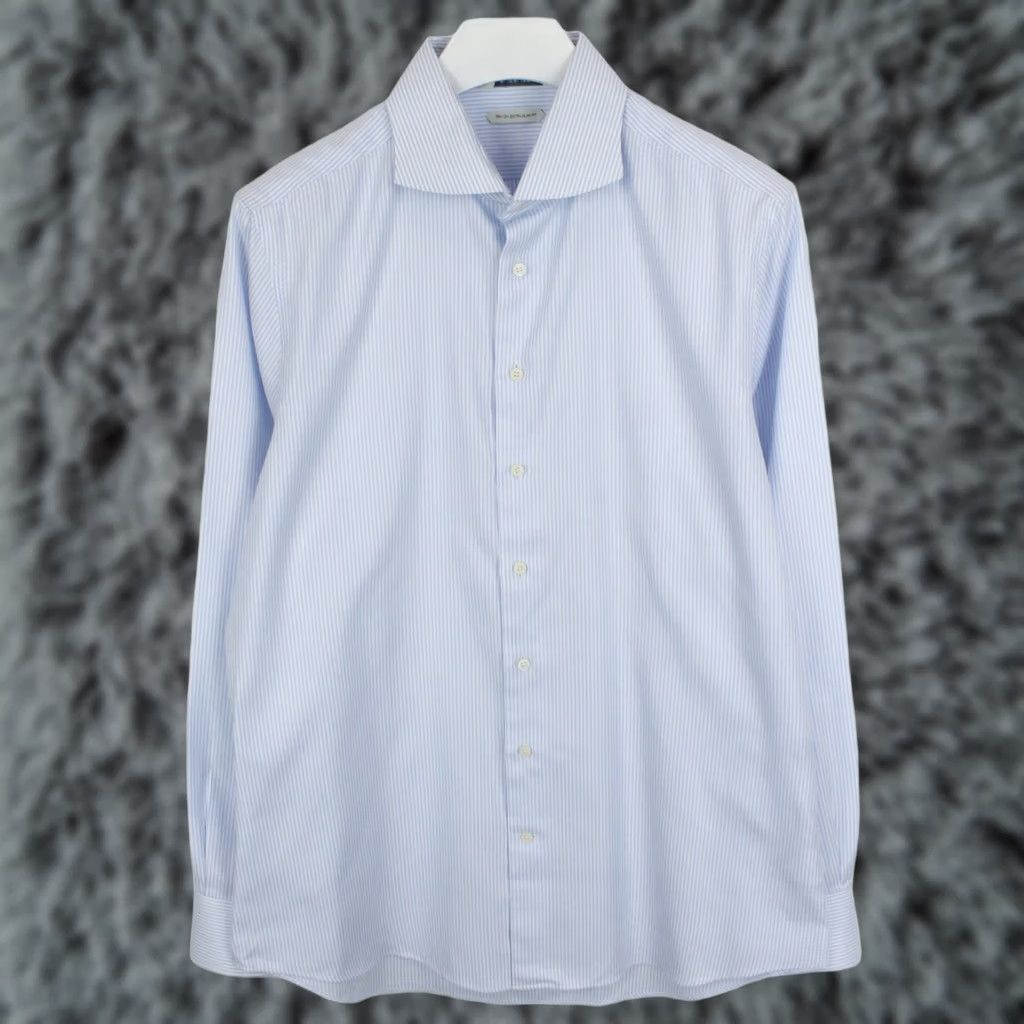 Suitsupply SUITSUPPLY Formal Shirt Men's Extra Slim Fit Button Cutaway Blue Pinstripe 44 / 17 1/2 Size 44R - 1 Thumbnail