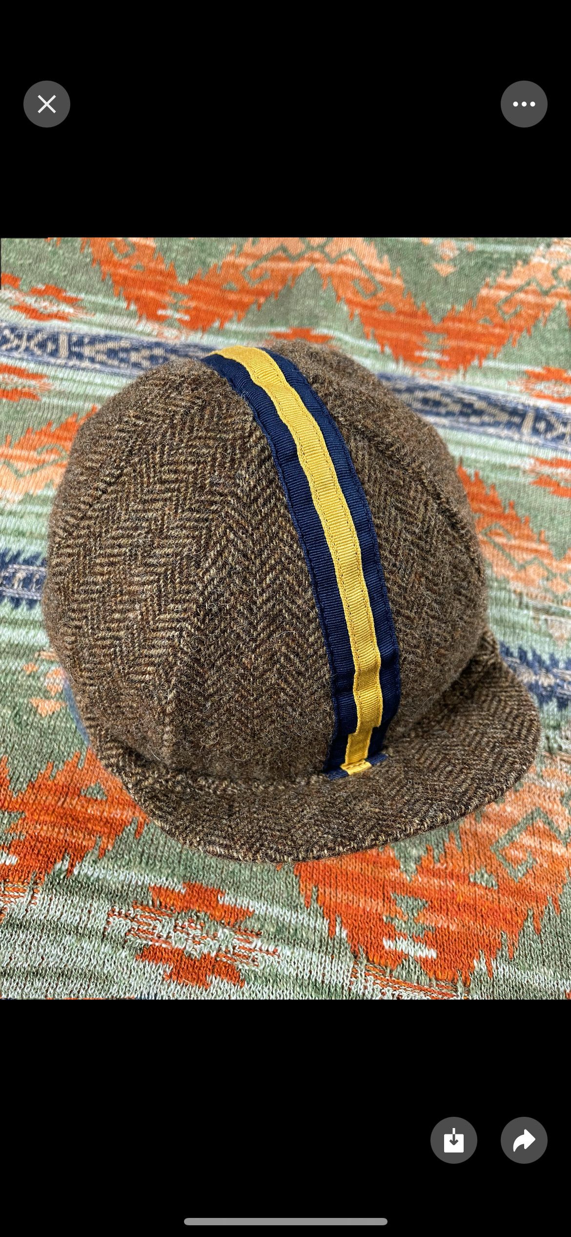Ralph Lauren × Rugby Ralph Lauren Ralph Lauren Wool tweed Run Cycling Cap Limited Hat Size ONE SIZE - 2 Thumbnail
