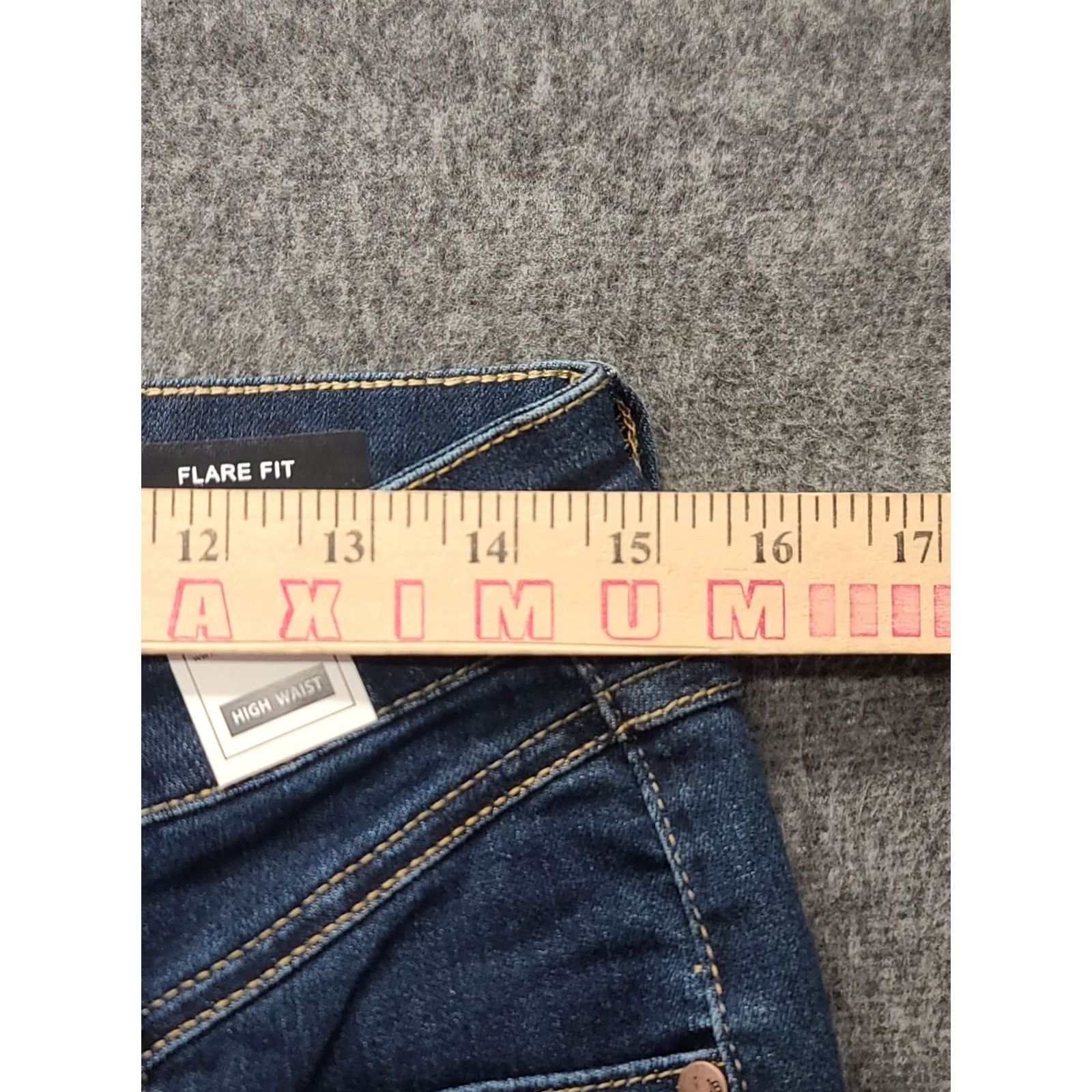 Vintage Judy Blue Jeans Womens 11 30x32 Regular High Rise Flared City Carson City Blue Denim Stretch Pockets Zipper Button Lace-up? Size 32" / US 10 / IT 46 - 4 Thumbnail