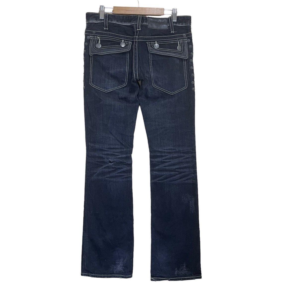 If Six Was Nine Hideaway Nicole Synthetic Leather Lowrise Bootcut Jeans Size US 32 / EU 48 - 8 Thumbnail