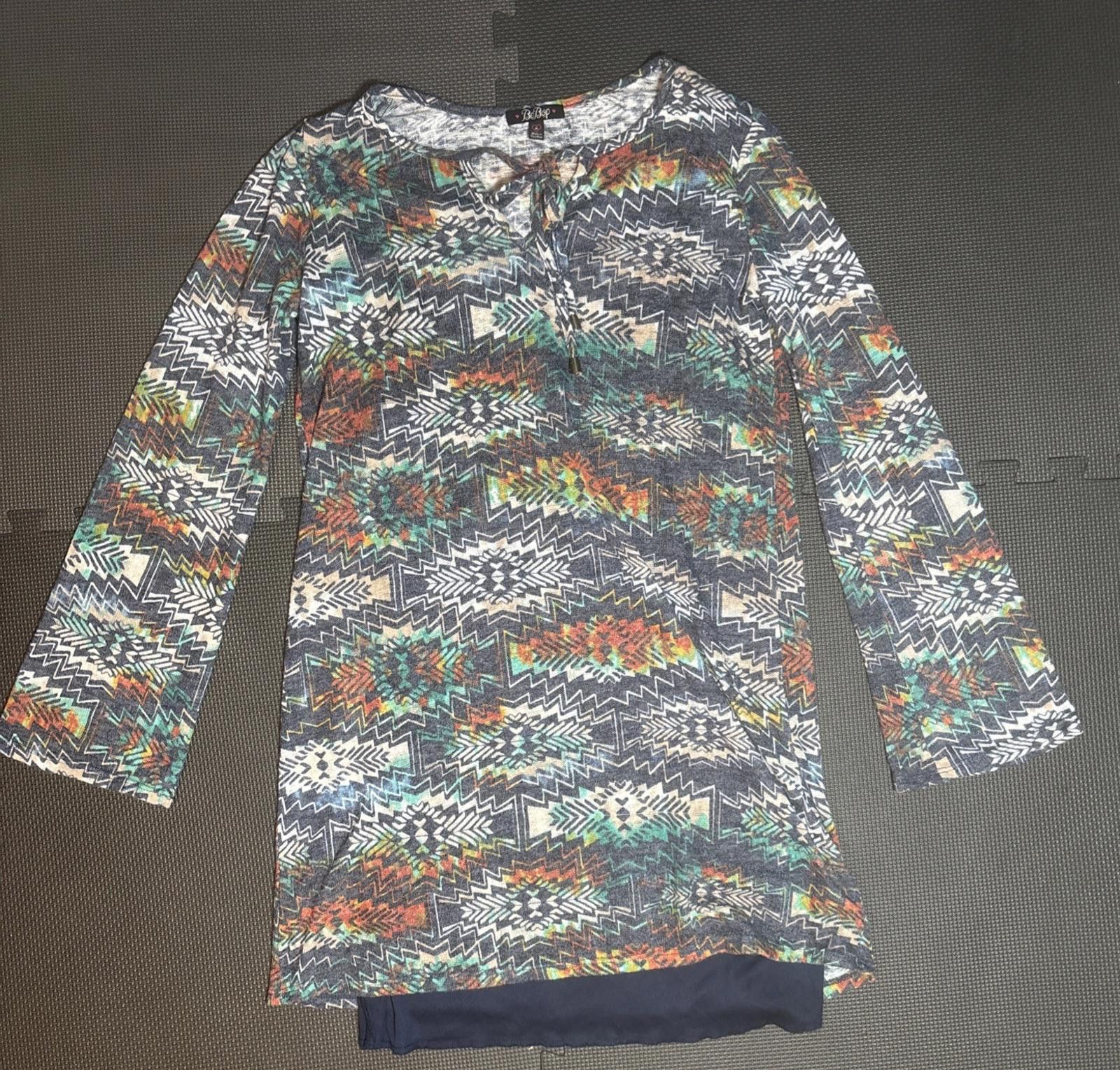 Other Vintage BeBop Women's Dress Size Medium Boho 3/4 Sleeve Blue Size M / US 6-8 / IT 42-44 - 1 Thumbnail