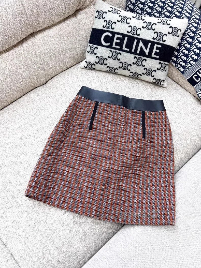 Hermes Hermes Orange mixed-color plaid and leather silver buckle Size 24" / US 00 / IT 34 - 4 Thumbnail
