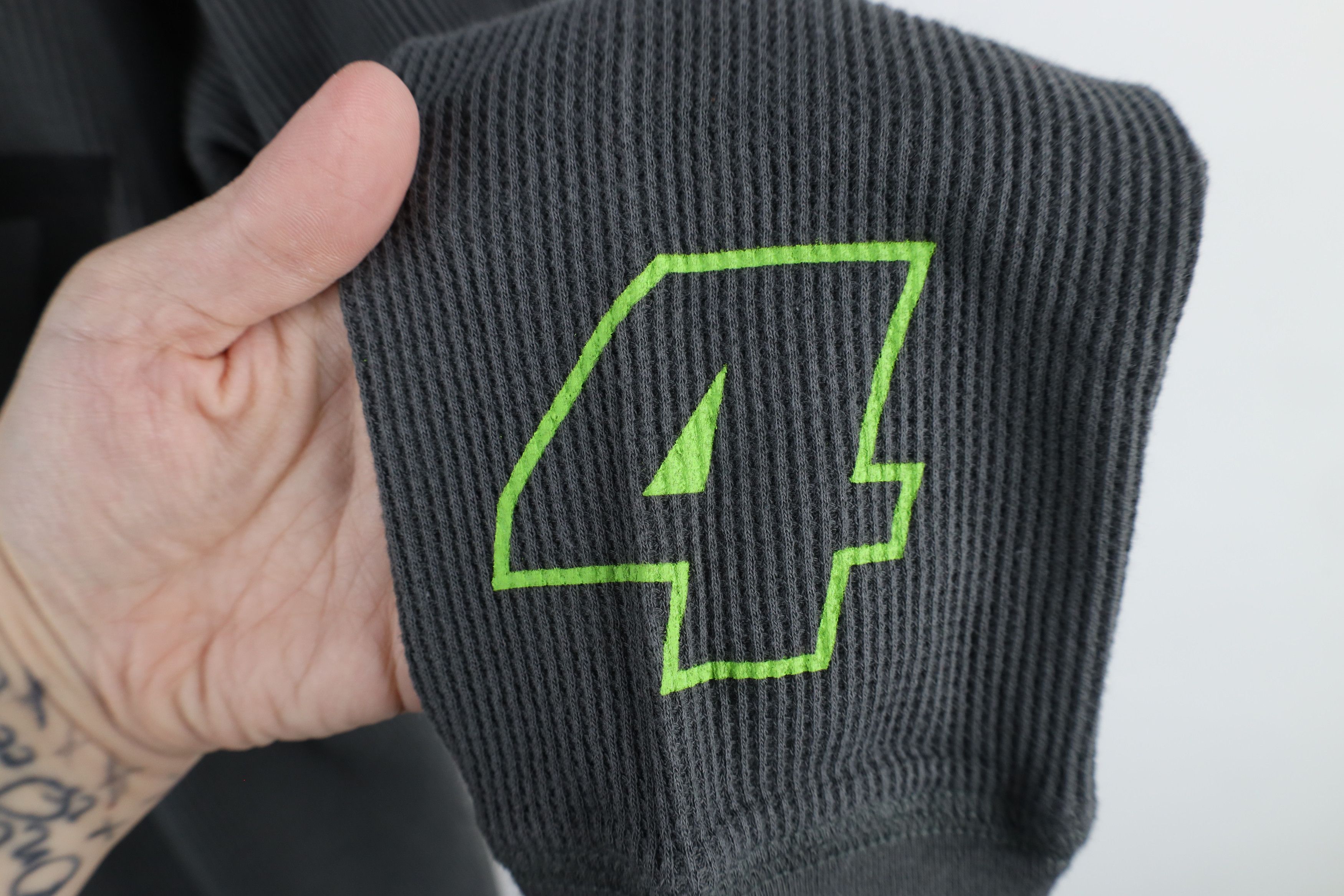 Fox Racing × Vintage Fox Racing x Monster Energy Thermal Waffle Knit T-Shirt Size US XL / EU 56 / 4 - 4 Thumbnail