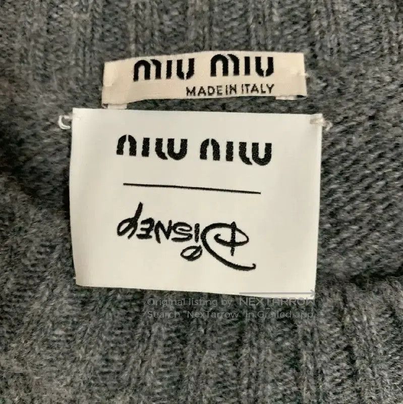 Miu Miu Miu Miu Gray Cotton Pullover Sweater with Alice Print . Size M / US 6-8 / IT 42-44 - 7 Thumbnail
