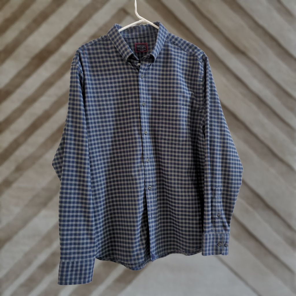 UNTUCKit UNTUCKit Shirt Mens XL Blue Plaid Flannel Long Sleeve Button Up Size US XL / EU 56 / 4 - 1 Thumbnail
