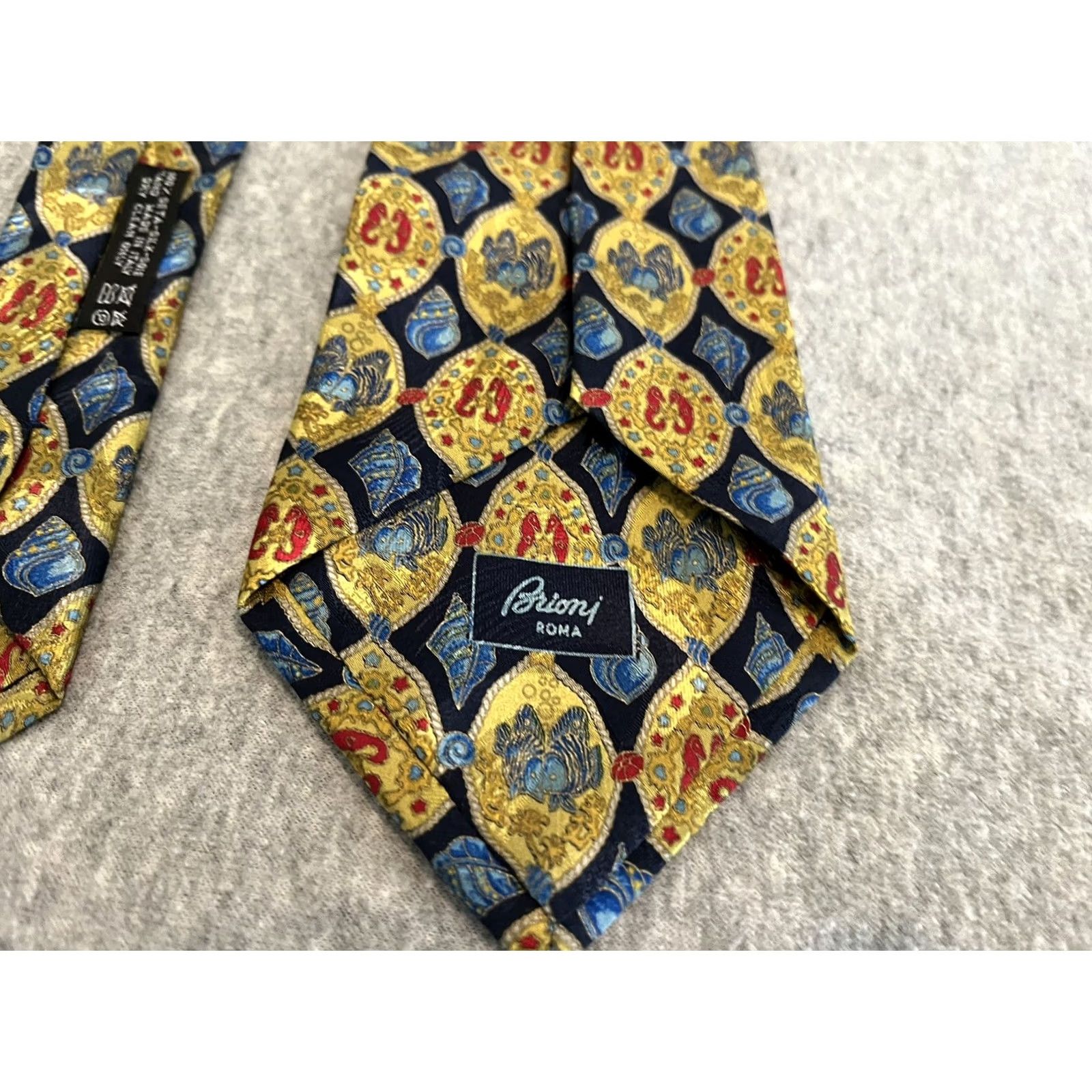 Brioni Brioni Silk Tie Nautical Multicolor Made in Italy Seahorses Seashells Fishes Classic 57"-60" Men Size ONE SIZE - 3 Thumbnail
