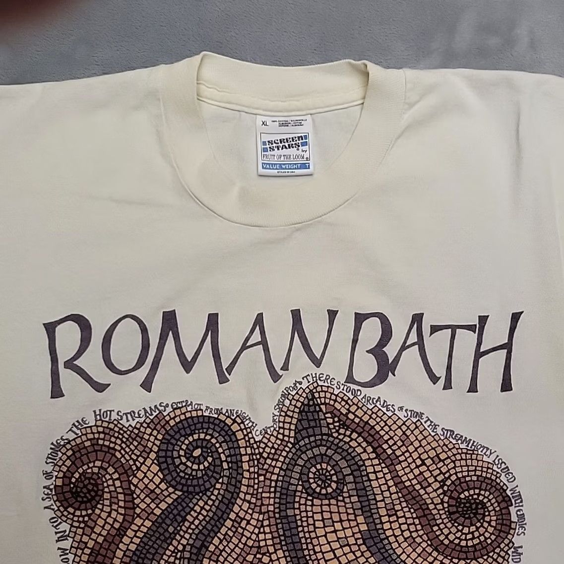 Vintage Vintage Screen Stars Roman Bath Shirt Mens XL Cream Mosaic Graphic Single Stitch USA Size US XL / EU 56 / 4 - 3 Thumbnail