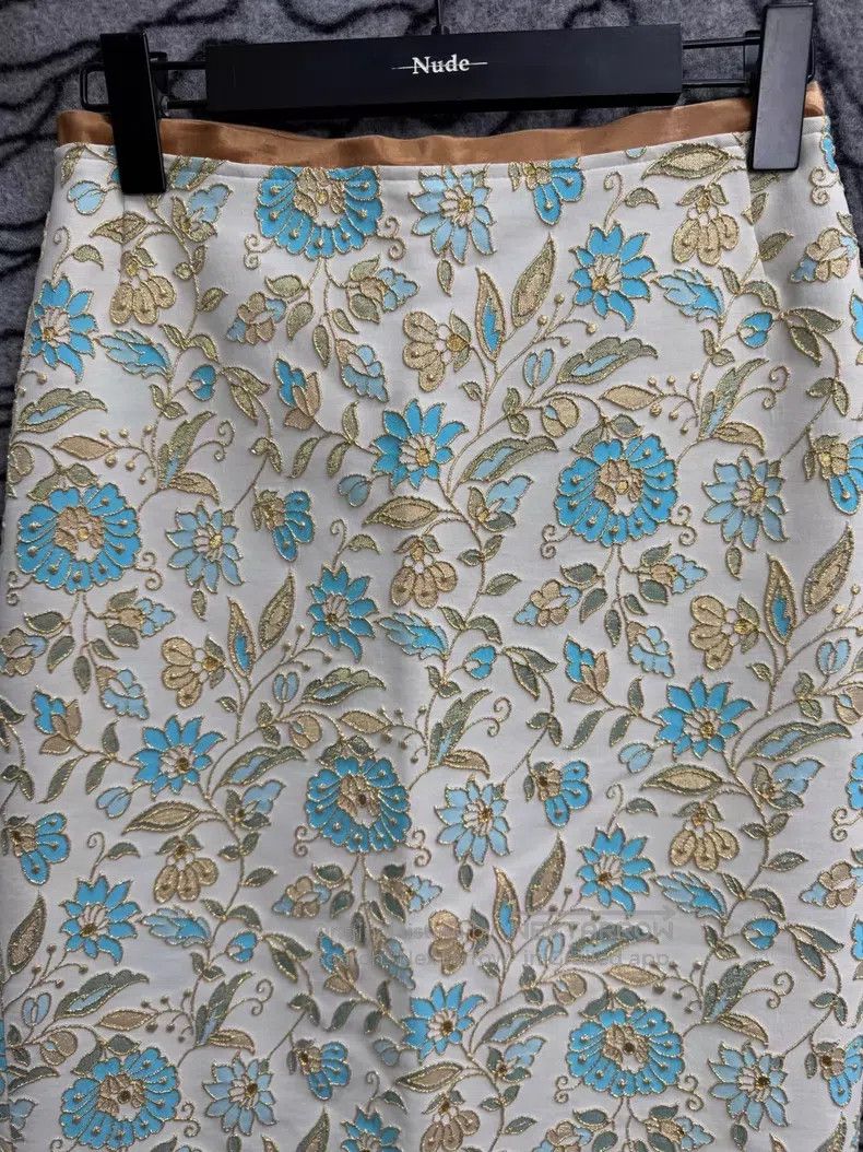 Dries Van Noten DRIES VAN NOTEN Ceramic Embroidered Midi Skirt Size 33" - 2 Thumbnail