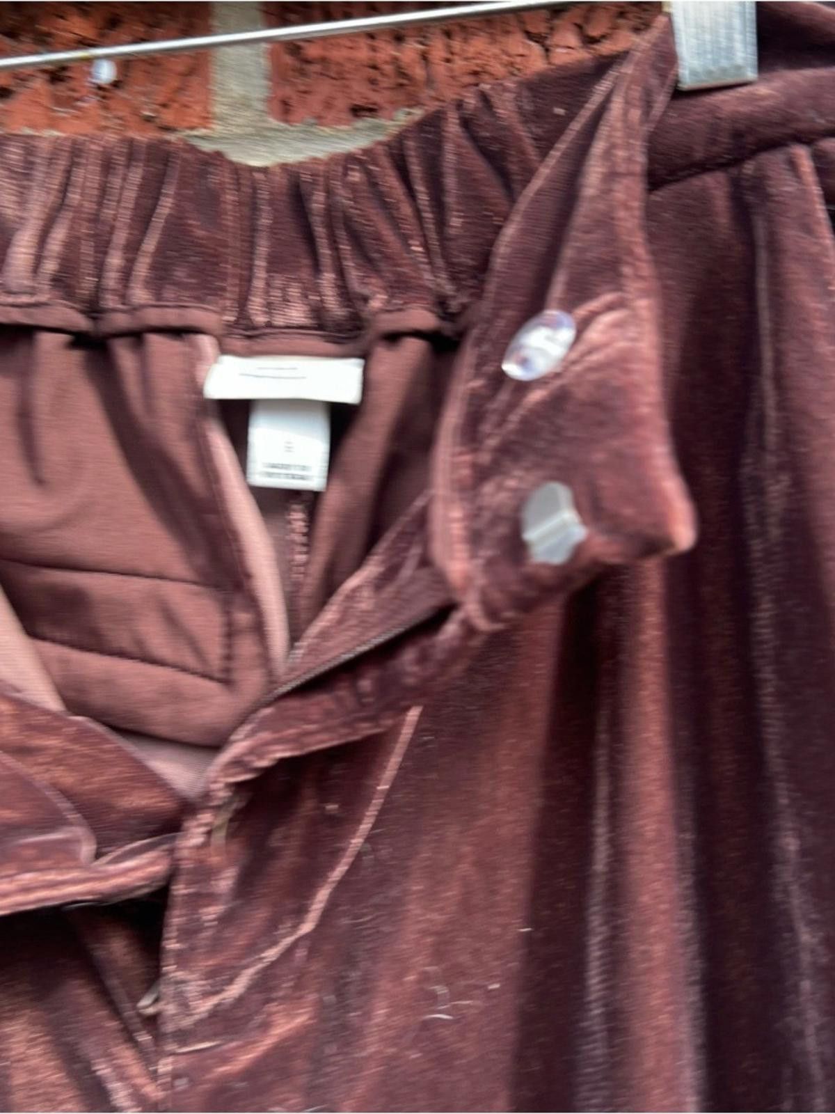 Other A New Day Brown Velvet High Rise Straight Fit Dress Pants Size 28" / US 6 / IT 42 - 4 Thumbnail