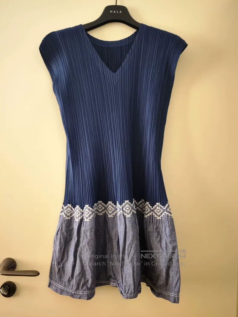 Issey Miyake Issey Miyake Denim Patchwork Embroidered Sleeveless Dress Size M / US 6-8 / IT 42-44 - 1 Thumbnail