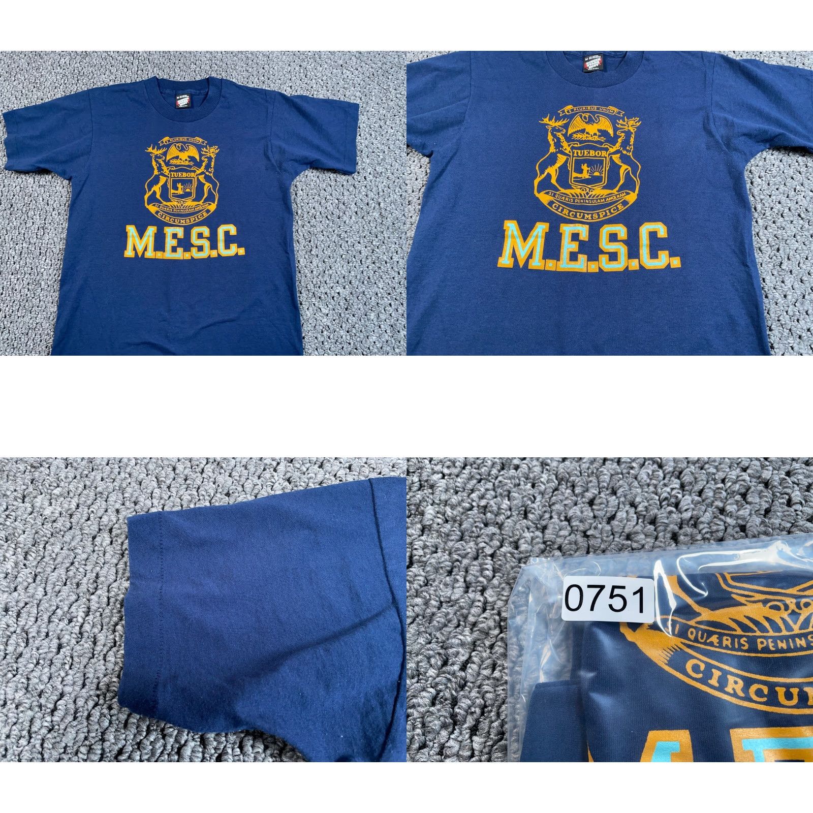 Vintage VINTAGE 80s Screen Stars T-Shirt Adult Small Blue Michigan Seal Print Size US S / EU 44-46 / 1 - 8 Thumbnail