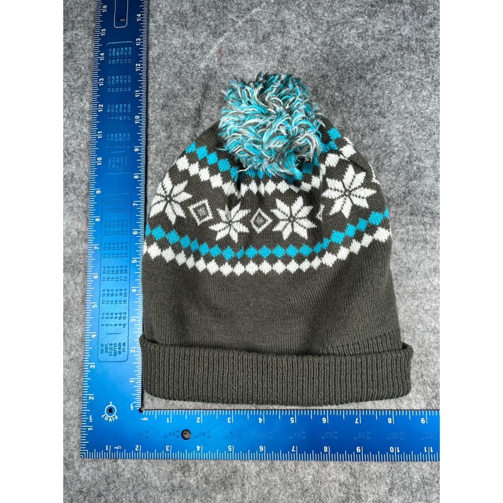 Vintage Subaru Ambassador Beanie Toque Unisex Adults One Size Gray Fair Isle Knit Acrylic Pom Hat Size ONE SIZE - 5 Thumbnail