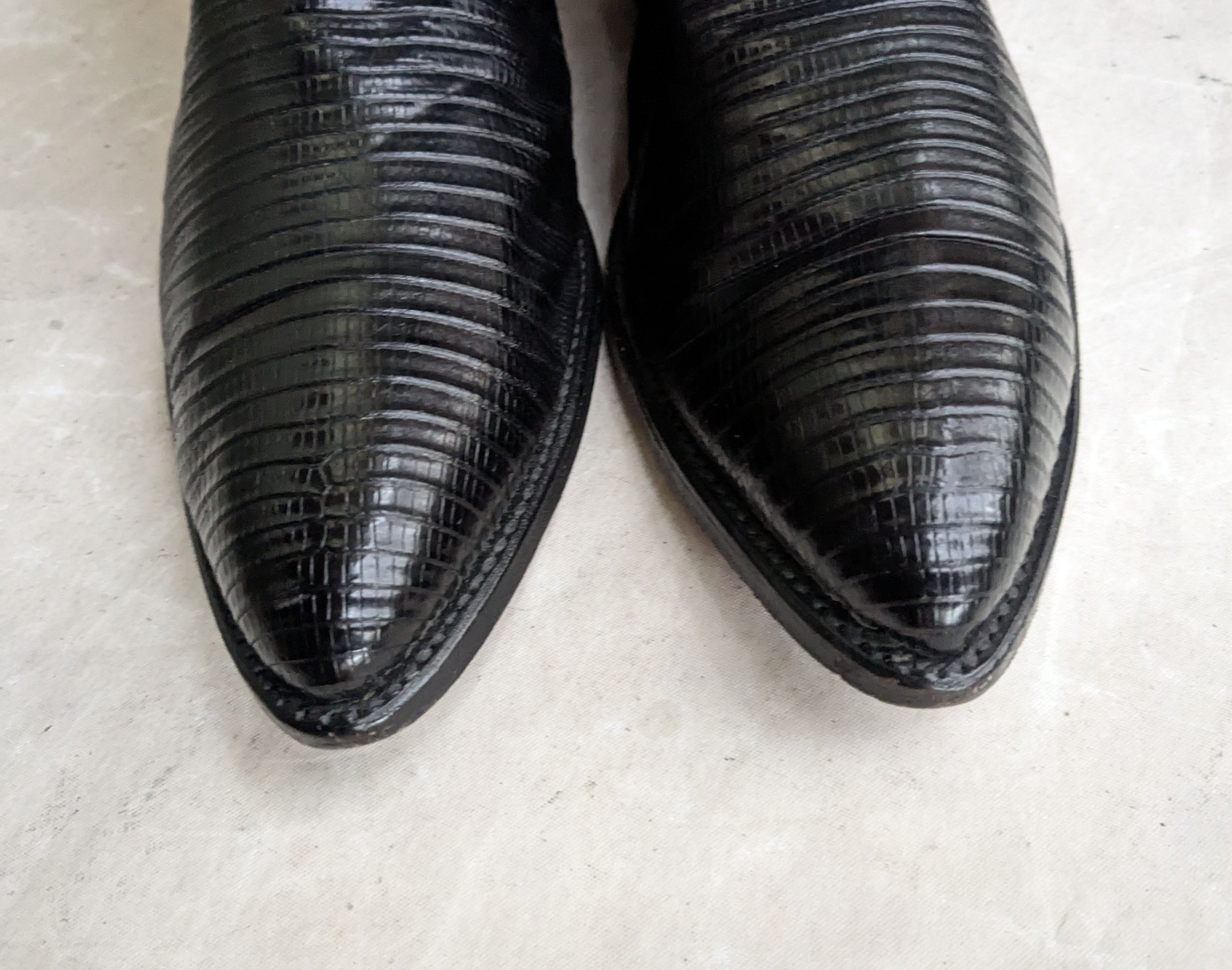 Genuine Leather Code West Cowboy Boots Black Lizard Leather 10.5 M Size US 10.5 / EU 43-44 - 4 Thumbnail