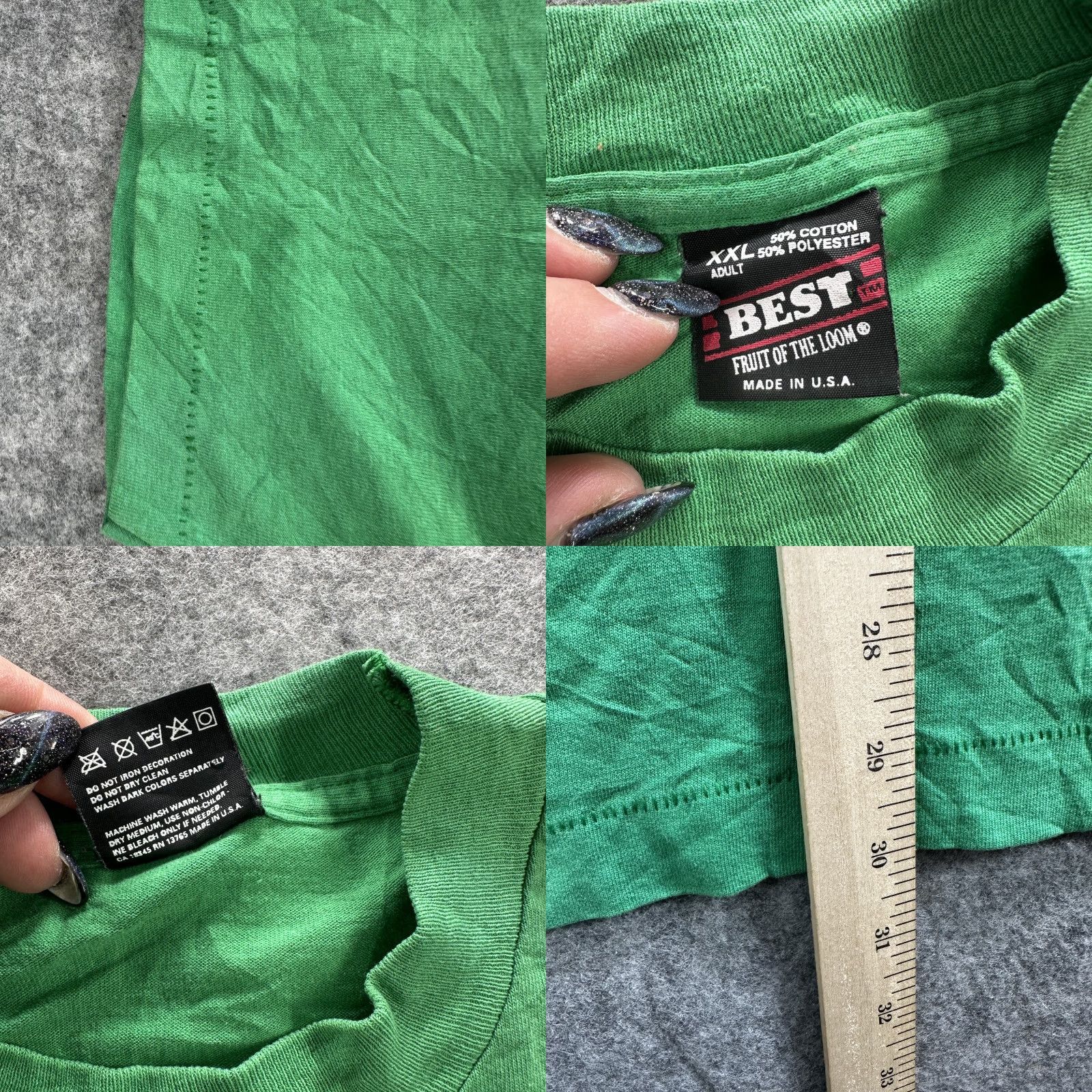 Fruit Of The Loom VINTAGE Woodsboro ISD Shirt Mens 2XL Green Best Kept Secret Texas Eagle 90s Tee Size US XXL / EU 58 / 5 - 8 Thumbnail