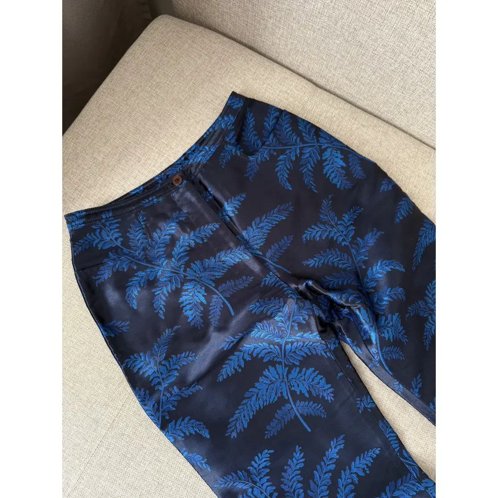 Versace Gianni Versace Vintage Blue Leaf Jacquard Set Size 40 IT Size 27" / US 4 / IT 40 - 8 Thumbnail