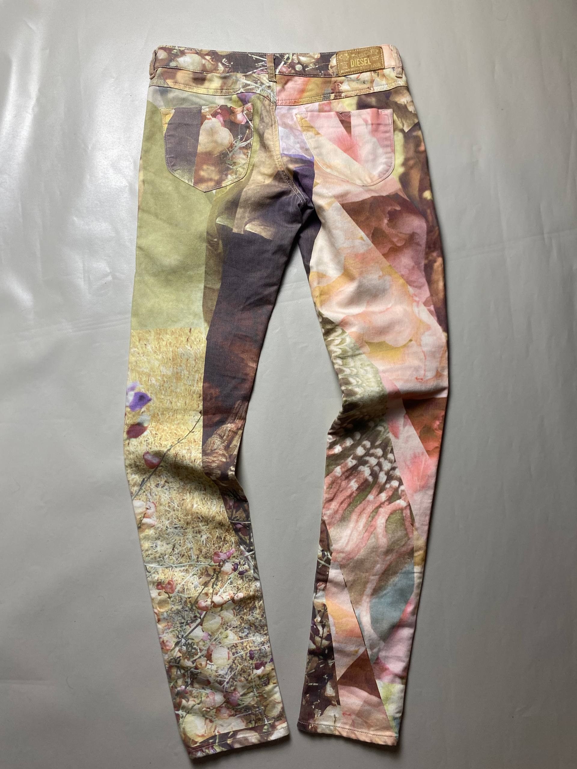 Diesel Rare Diesel Liver-SP Super Slim Low Pants All Over Print Size 29" - 2 Thumbnail