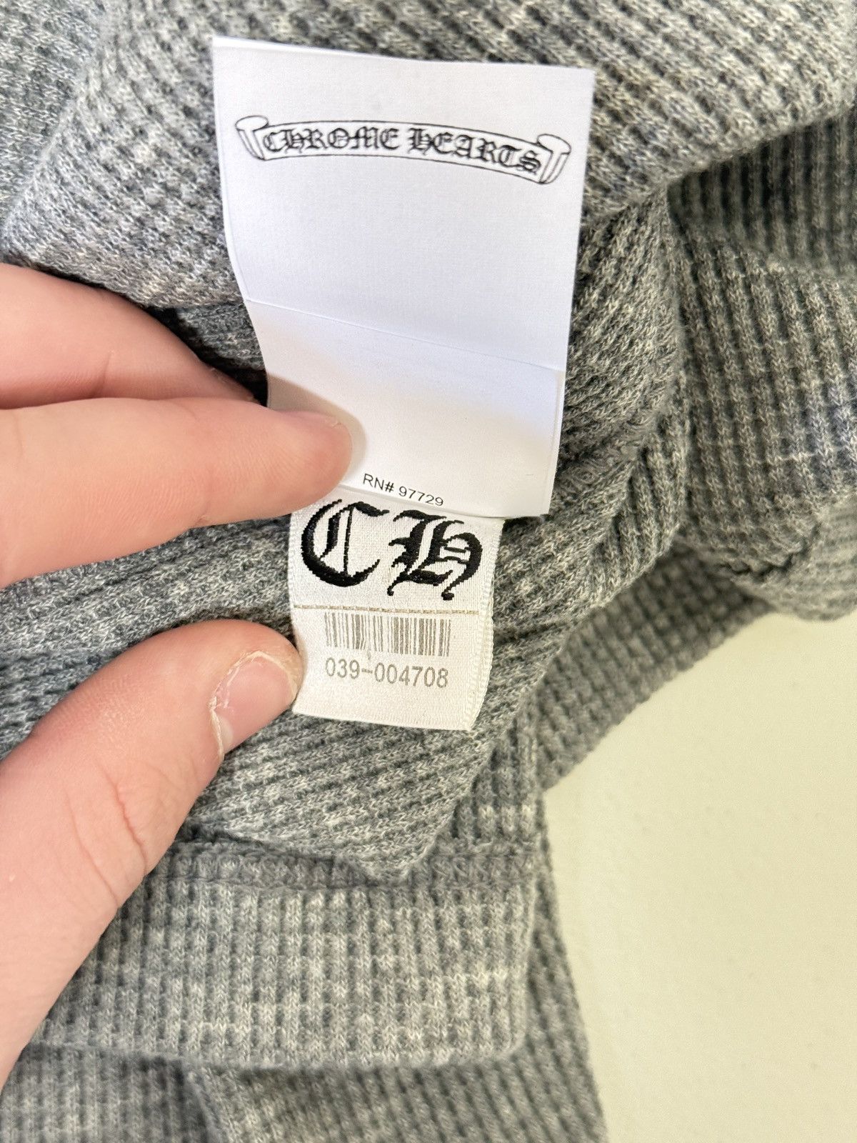 Chrome Hearts Chrome Hearts wool thermal henley gray with silver buttons Size US L / EU 52-54 / 3 - 17 Thumbnail