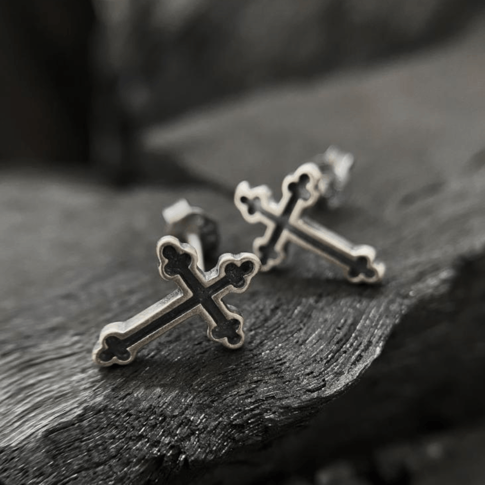 Jewelry Black Cross Stud Earrings Size ONE SIZE - 9 Thumbnail