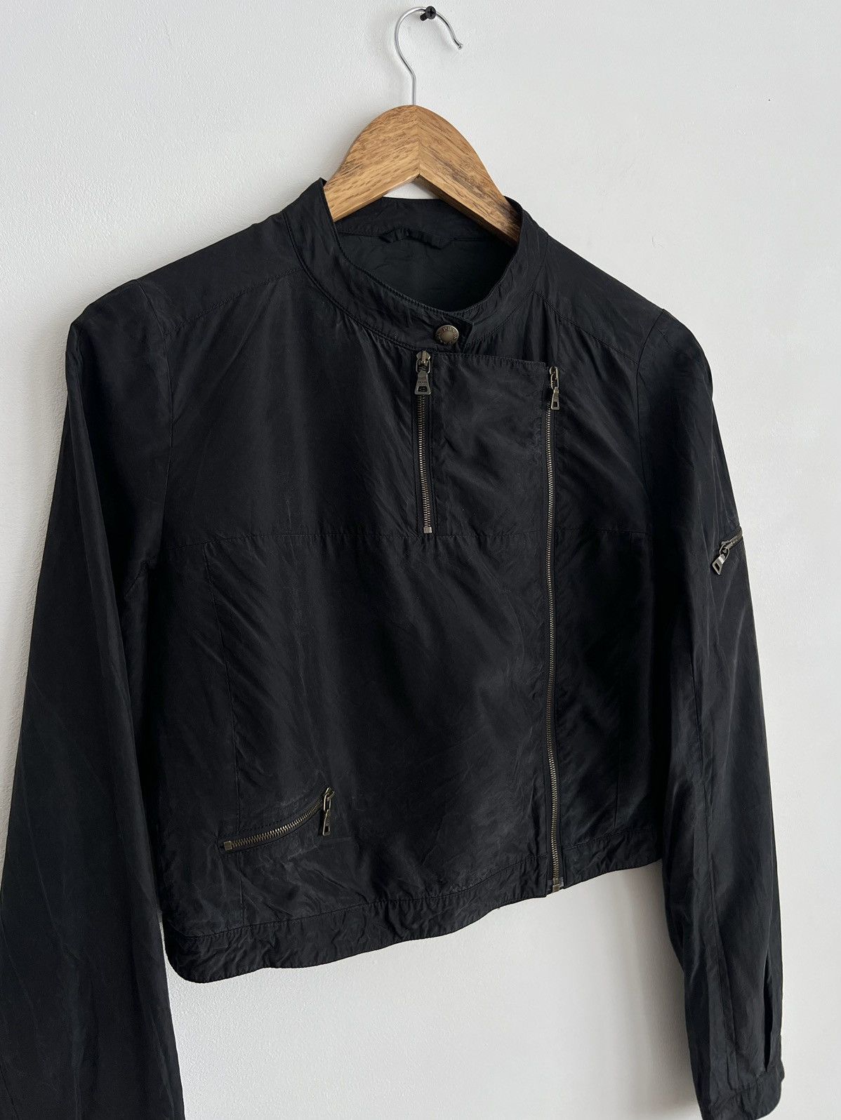 Prada S/S2008 Prada Sport Line Silk Blend Cropped Biker Jacket Size S / US 4 / IT 40 - 2 Thumbnail