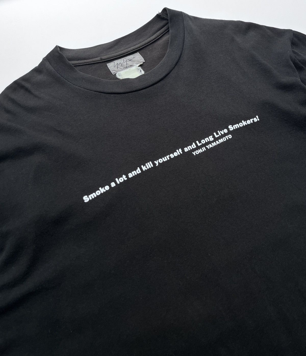 Yohji Yamamoto Yohji Yamamoto Pour Homme 90’s “smoke & kill yourself” tee Size US XL / EU 56 / 4 - 4 Thumbnail