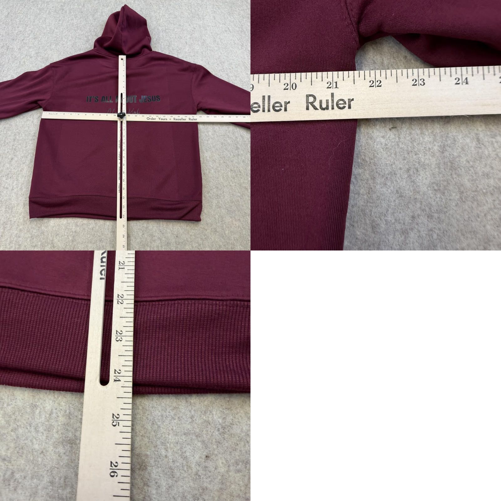 Vintage Charlie Kirk Eagle Hoodie Mens L Maroon Its All About Jesus Christian Shirt Hoodie Graphic Print Pullover Size US L / EU 52-54 / 3 - 8 Thumbnail