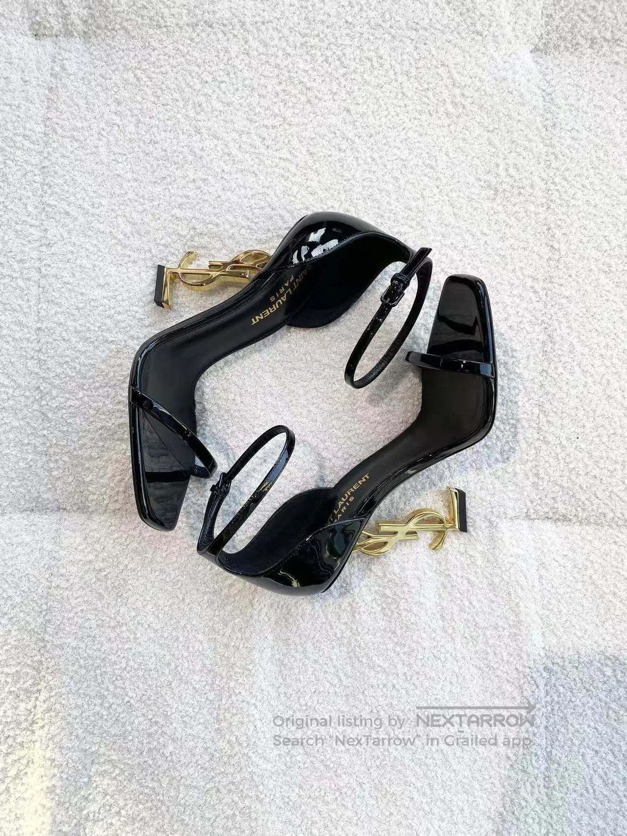 Saint Laurent Paris Saint Laurent Paris patent leather gold heels| Size US 5.5 / IT 35.5 - 4 Thumbnail