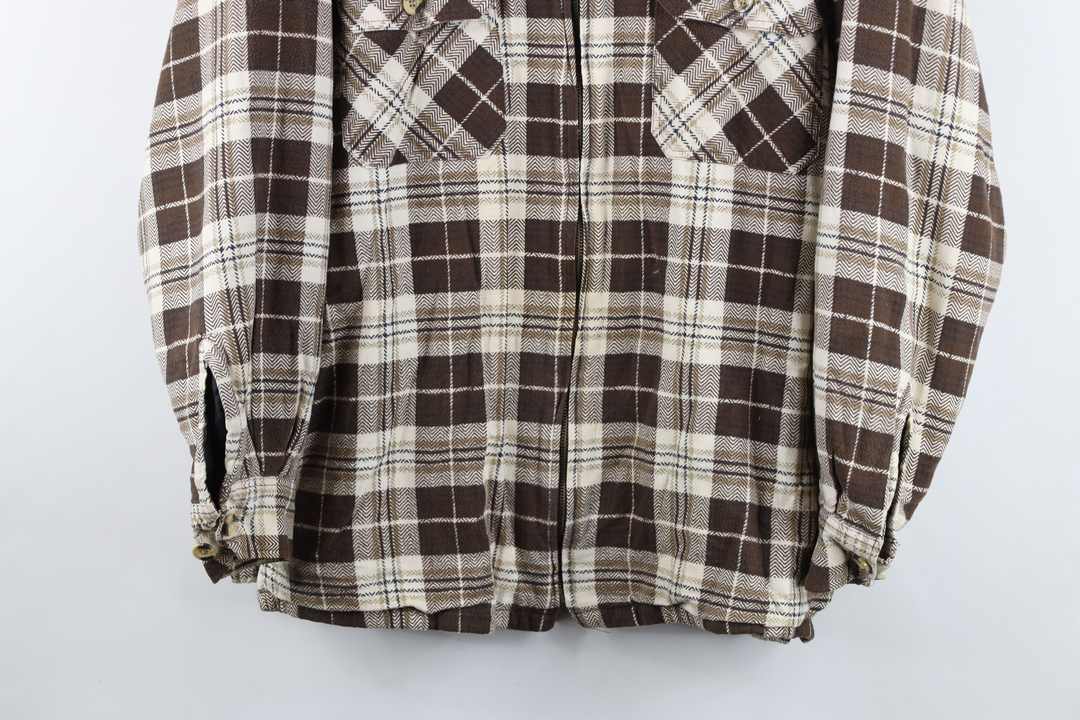 Vintage Vintage 90s Streetwear Knit Lined Flannel Shirt Jacket Size US L / EU 52-54 / 3 - 3 Thumbnail