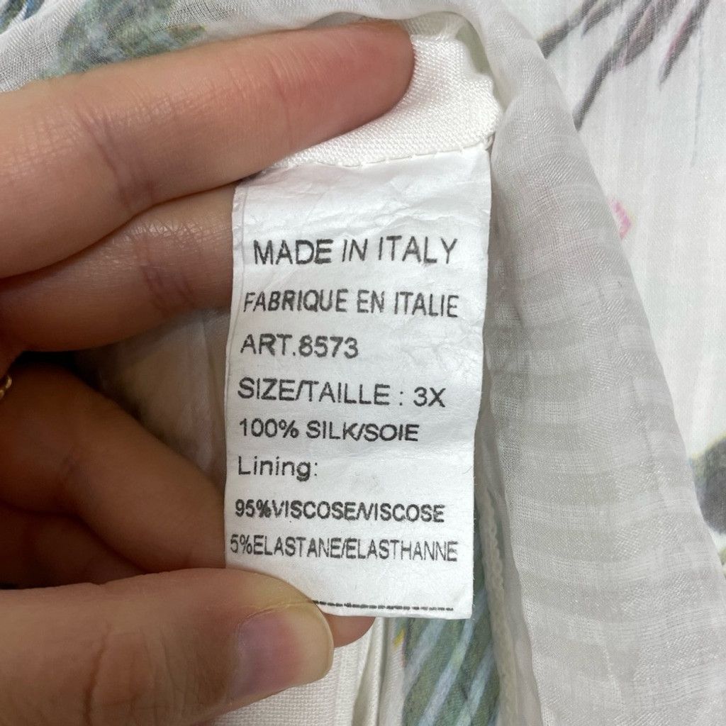Other Made in Italy Silk Sheer Floral Overlay Cape Top Size XL / US 12-14 / IT 48-50 - 13 Thumbnail
