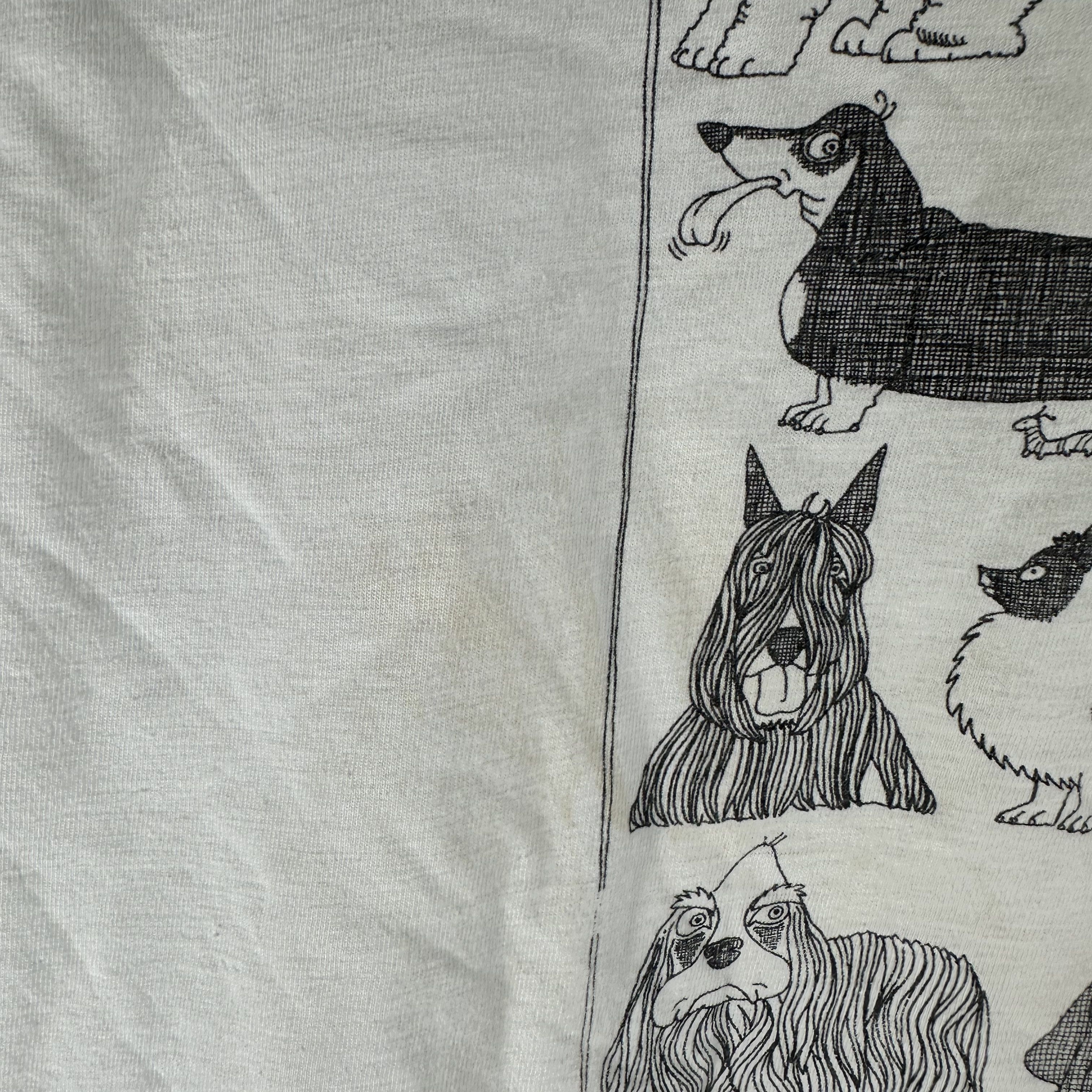 Vintage ​Vintage 90s Dog Breeds Drawing Artwork Graphic T-shirt Size US L / EU 52-54 / 3 - 6 Thumbnail