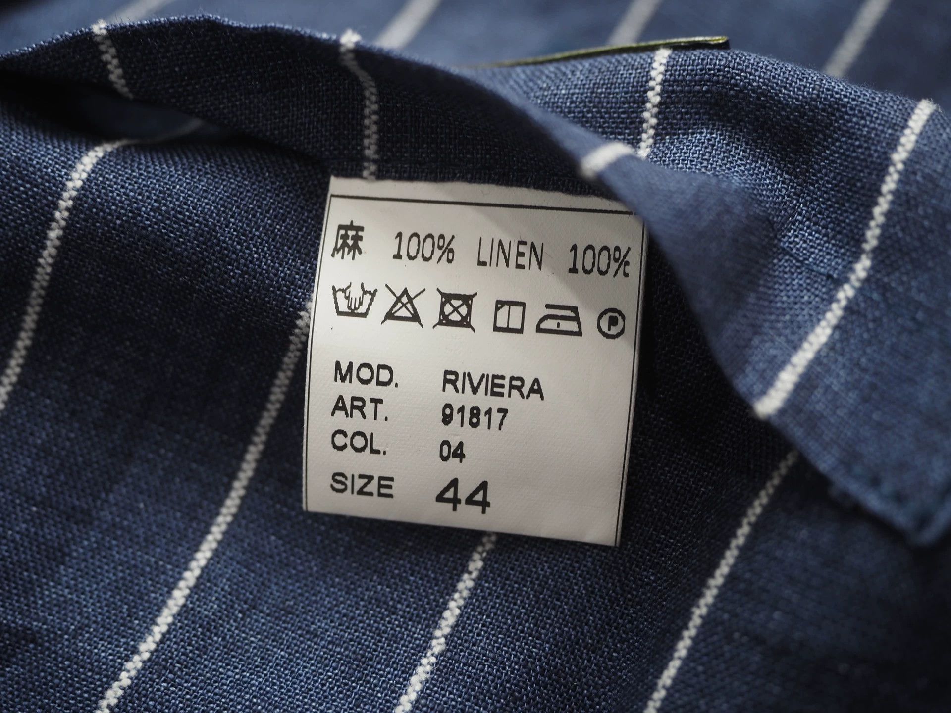 Other GIANNRTTO Dark Blue Vertical Striped Linen Suit Size 36R - 4 Thumbnail