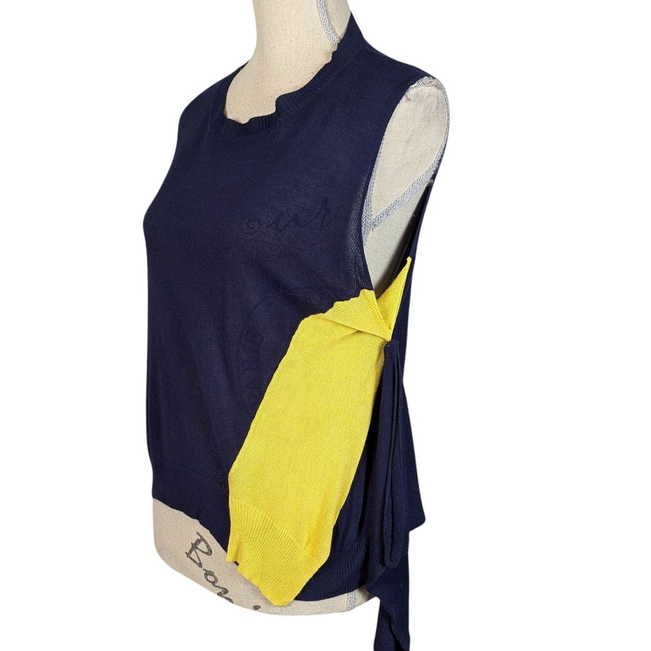 Other Wool Blend Cutout Color Block Deconstructed Sweater Blue Size S / US 4 / IT 40 - 3 Thumbnail