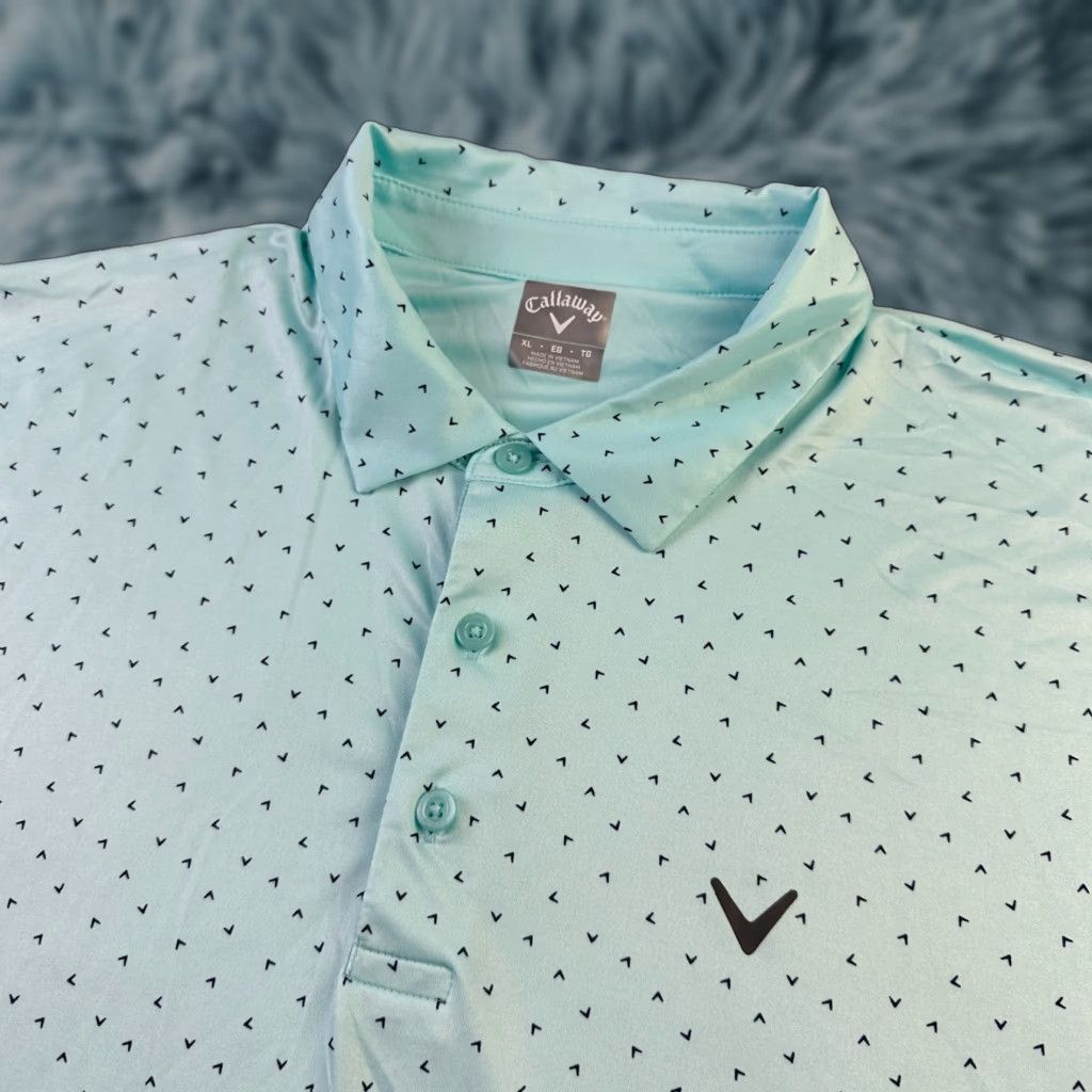 Callaway Callaway Polo Shirt Mens XL Green Geometric All Over Print Golf Performance Shirt Size US XL / EU 56 / 4 - 1 Thumbnail
