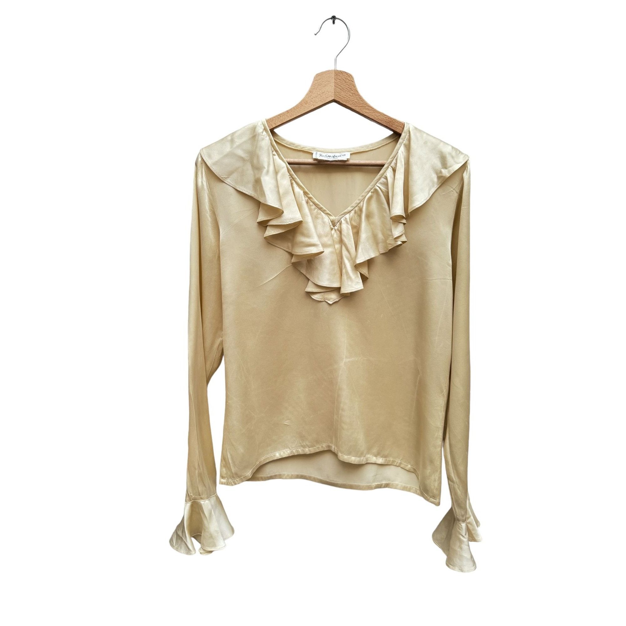 Yves Saint Laurent Champagne Silk Shirt Size M / US 6-8 / IT 42-44 - 1 Thumbnail