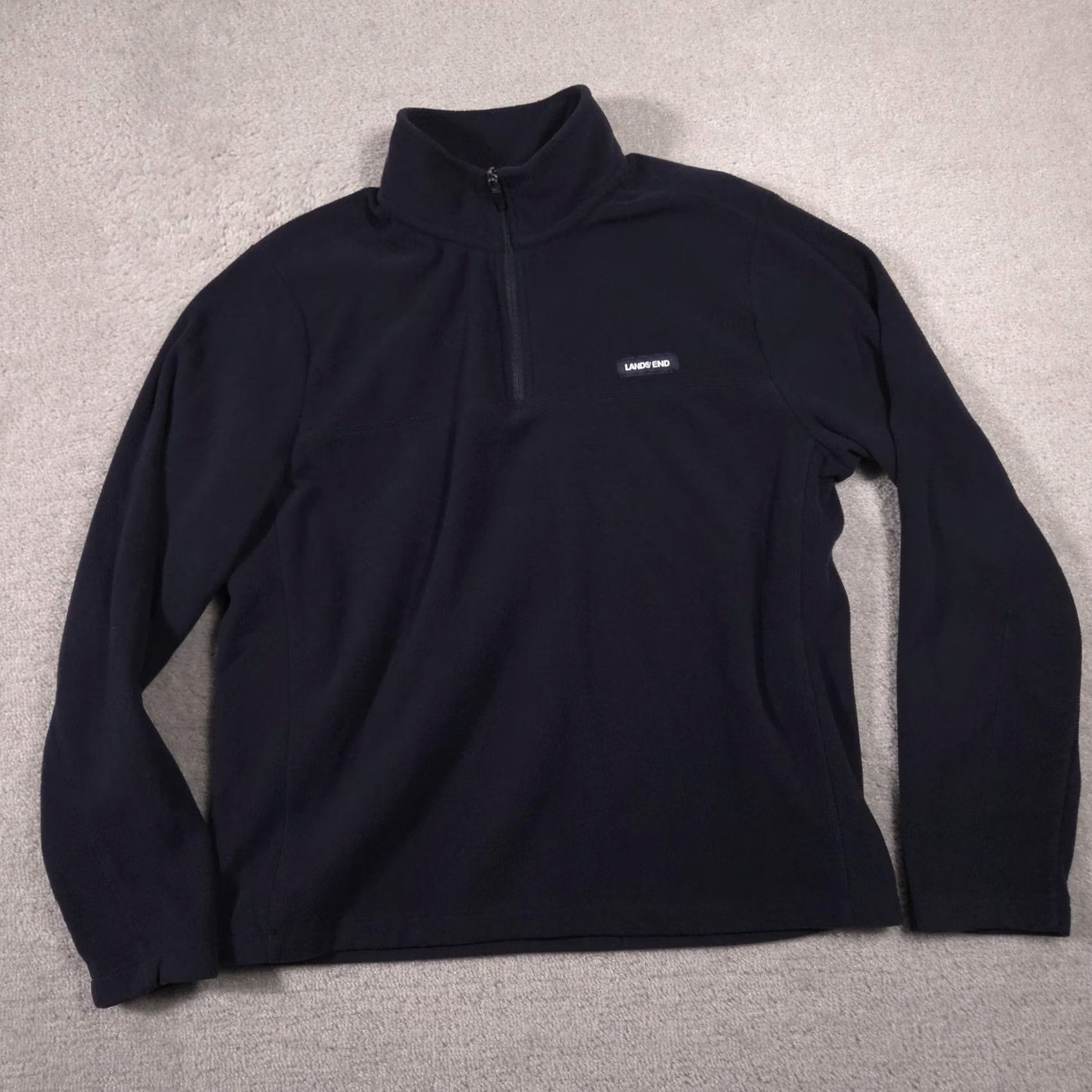 Lands' End VINTAGE Lands' End Pullover Mens L Blue Fleece 1/4 Zip Mock Neck Hiking Winter Size US L / EU 52-54 / 3 - 3 Thumbnail