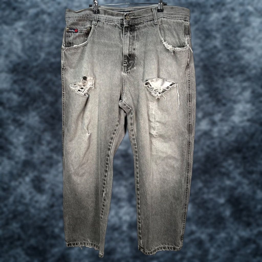 Southpole Southpole Mens Jeans Distressed Gray Denim w/ Frayed Hems Size 40 Size US 40 / EU 56 - 1 Thumbnail